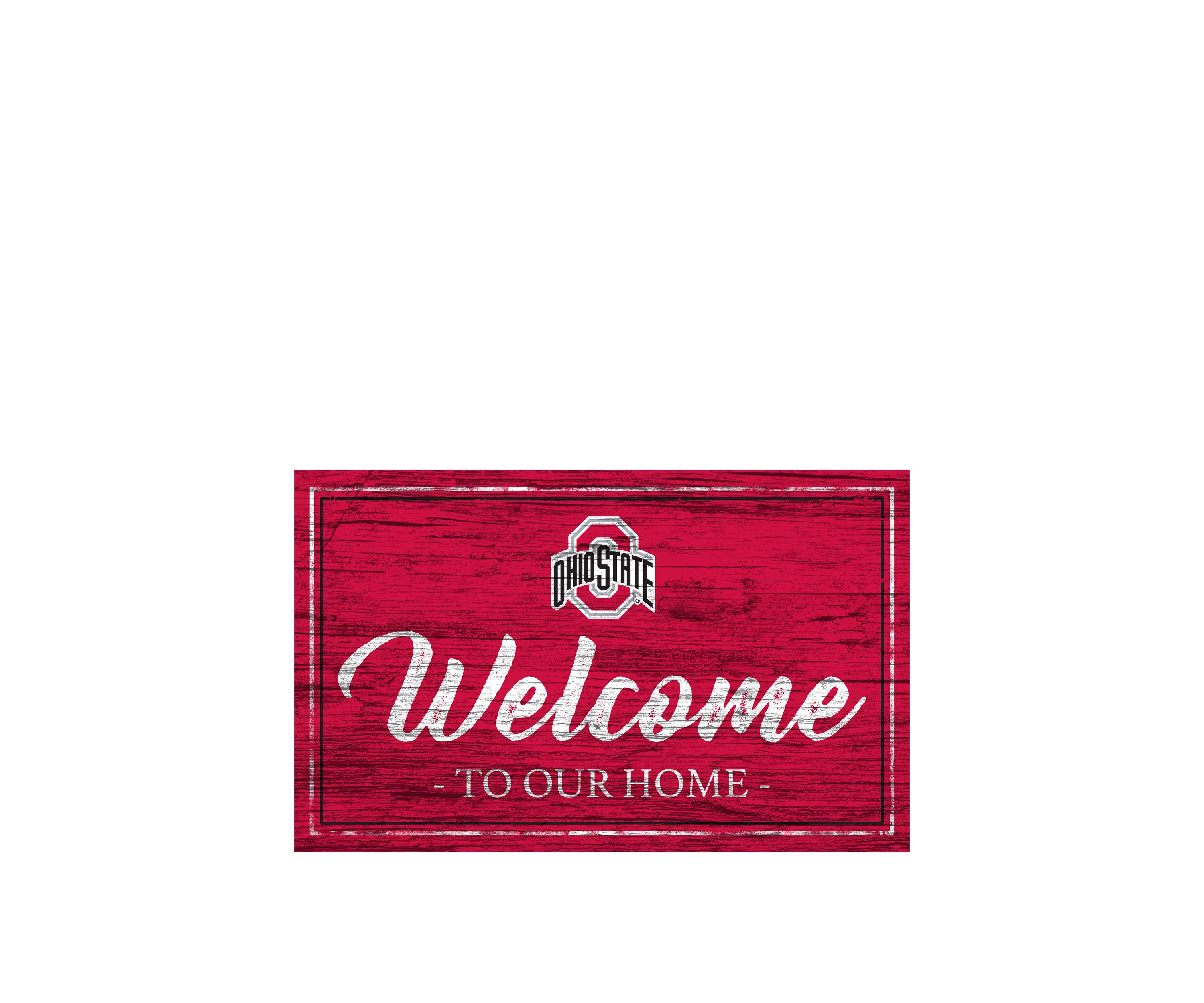 NCAA Ohio State Buckeyes University 11 in x 19 in Team Color Welcome  Sign