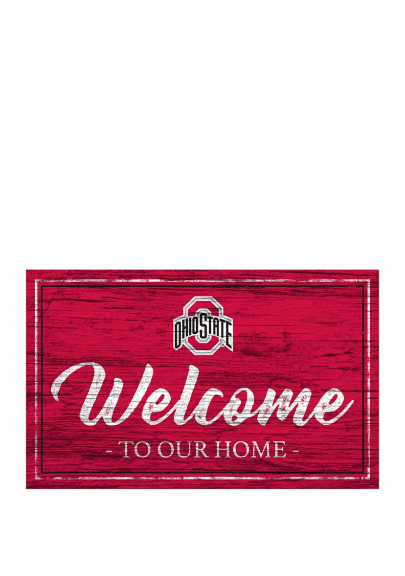 NCAA Ohio State Buckeyes University 11 in x 19 in Team Color Welcome  Sign