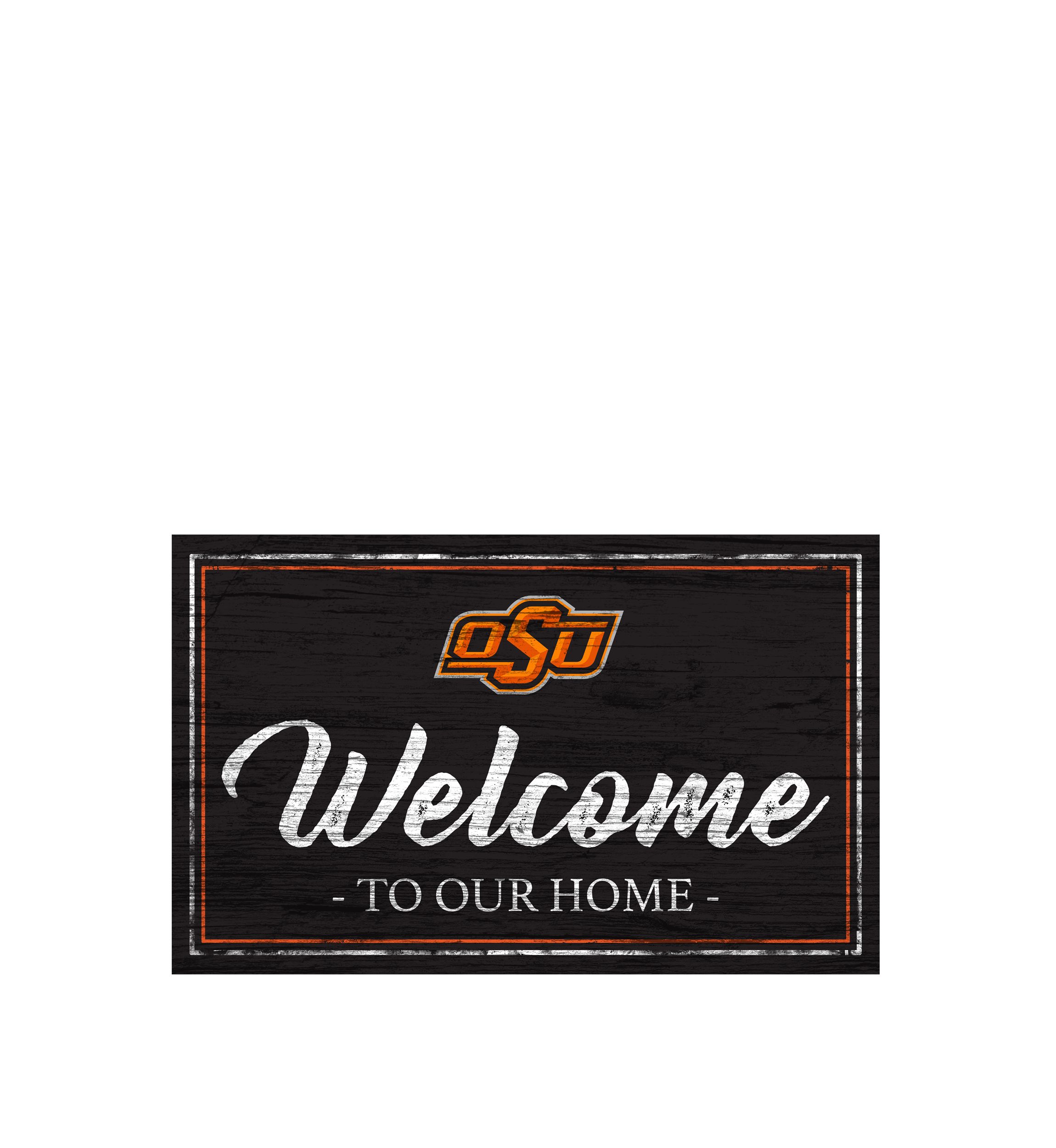 NCAA Oklahoma State Cowboys 11 in x 19 in Team Color Welcome Sign