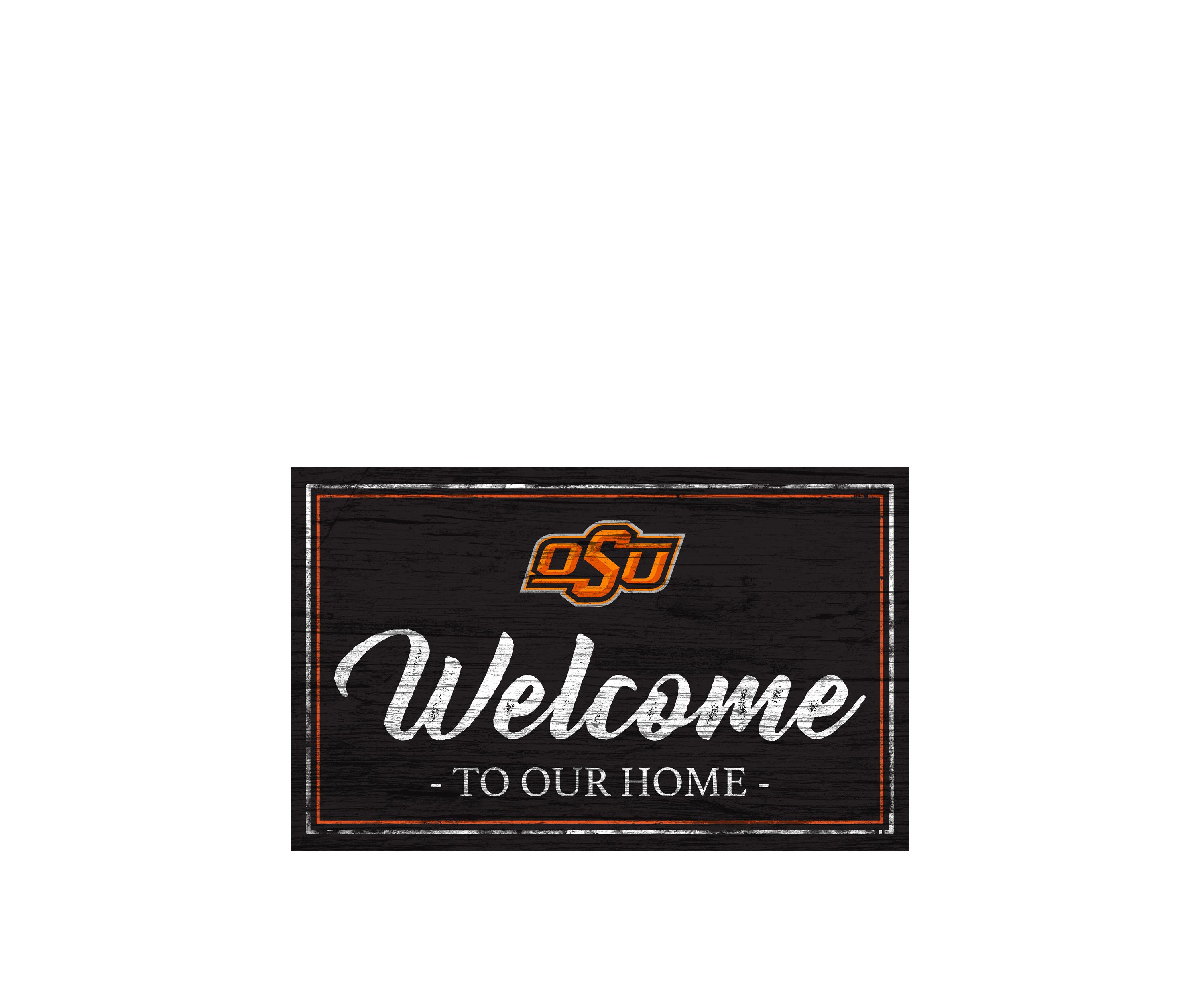 NCAA Oklahoma State Cowboys 11 in x 19 in Team Color Welcome Sign