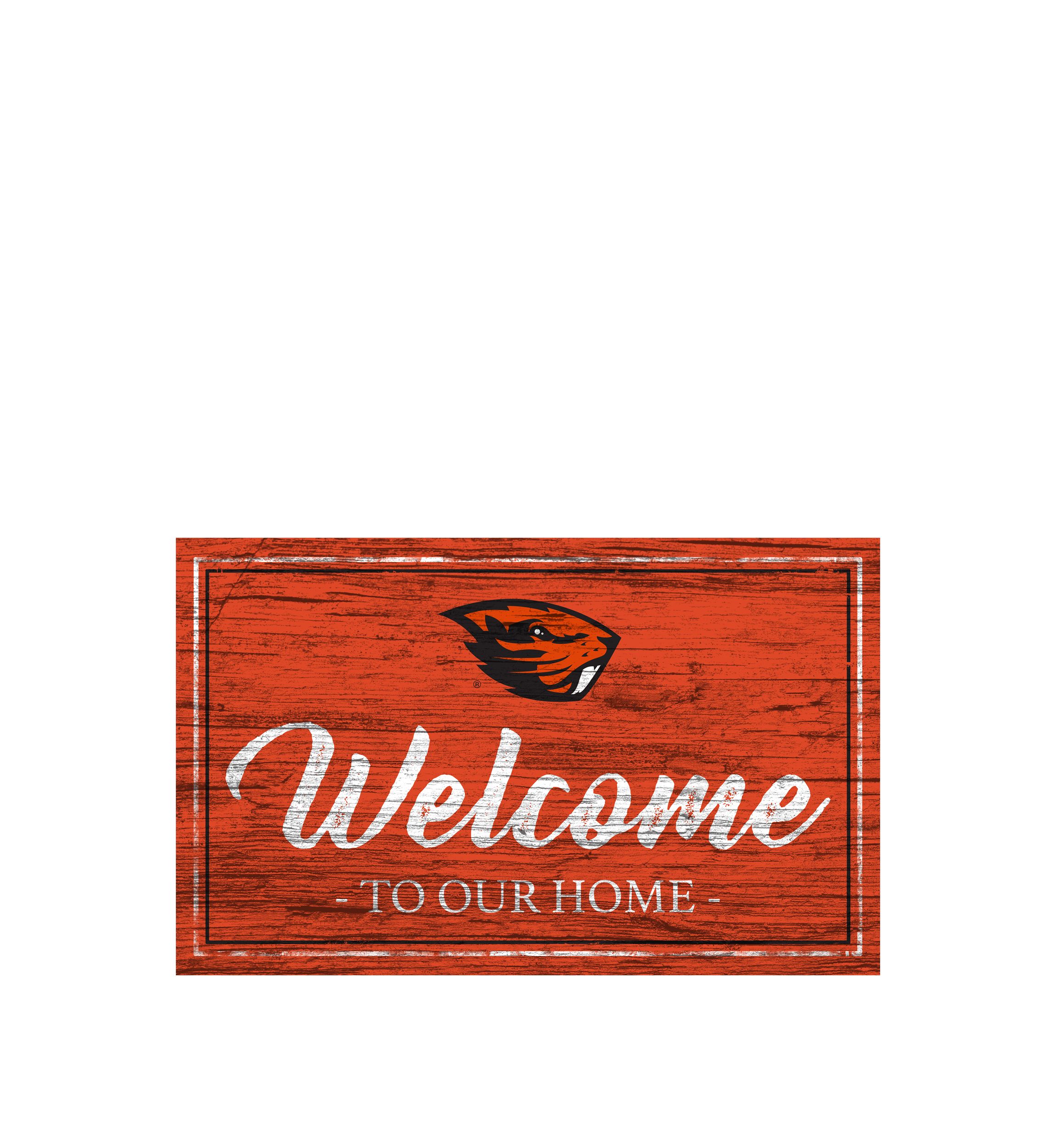 NCAA Oregon State Beavers 11 in x 19 in Team Color Welcome Sign