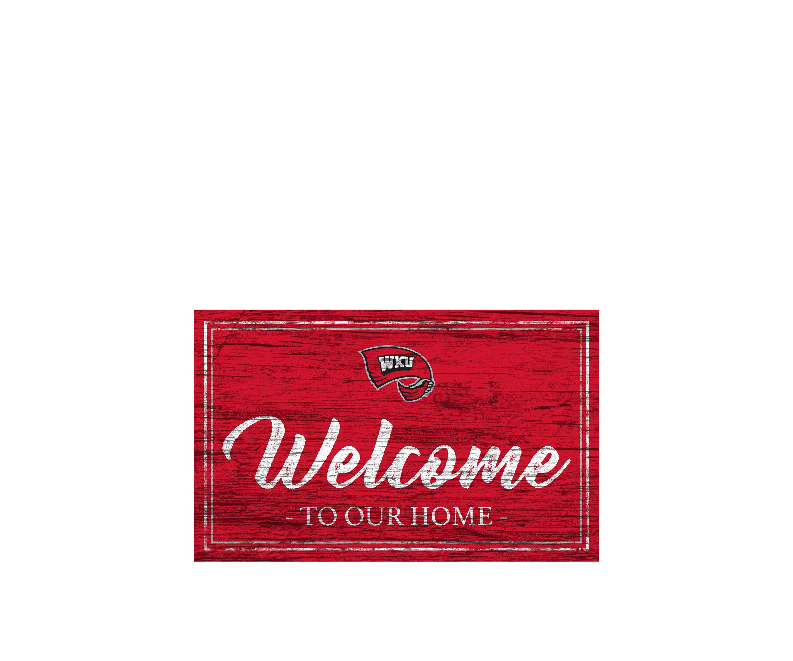 NCAA Western Kentucky Hilltoppers 11 in x 19 in Team Color Welcome Sign
