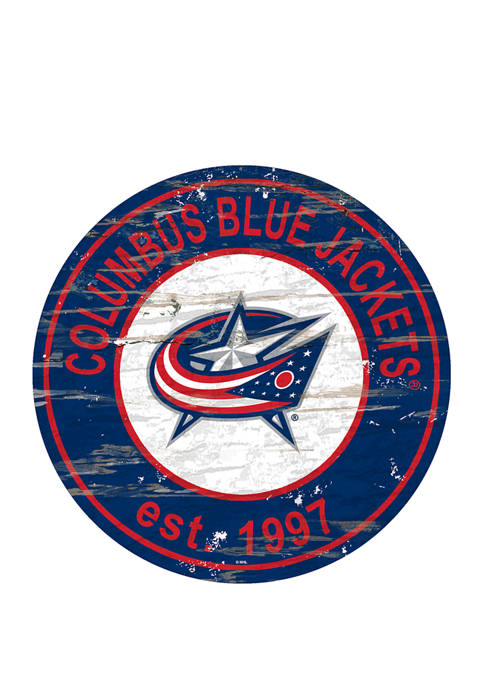 Fan Creations NHL Columbus Blue Jackets Distressed Round