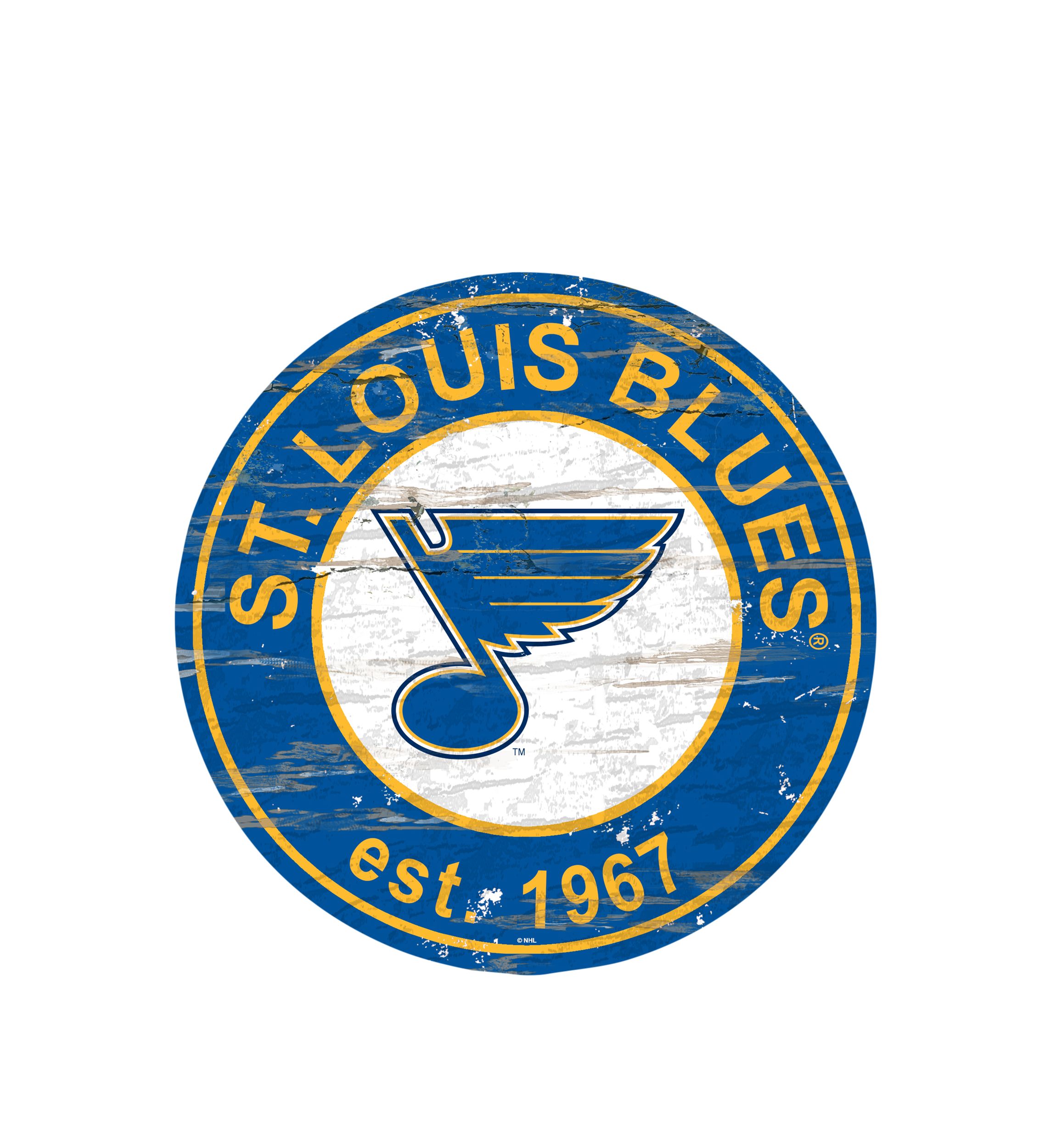 NHL St.Louis Blues Distressed Round Sign