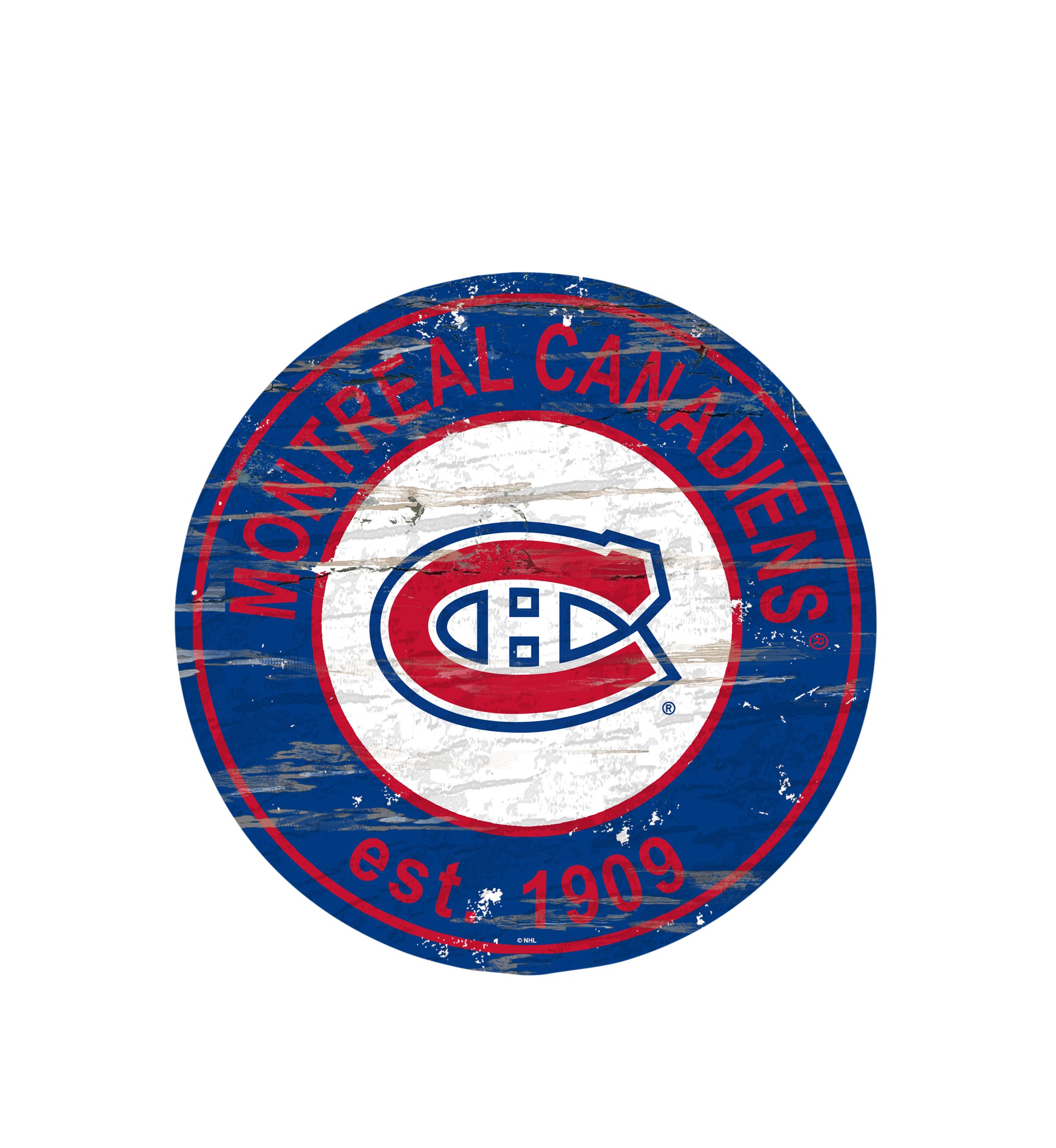 NHL Montreal Canadiens Distressed Round Sign