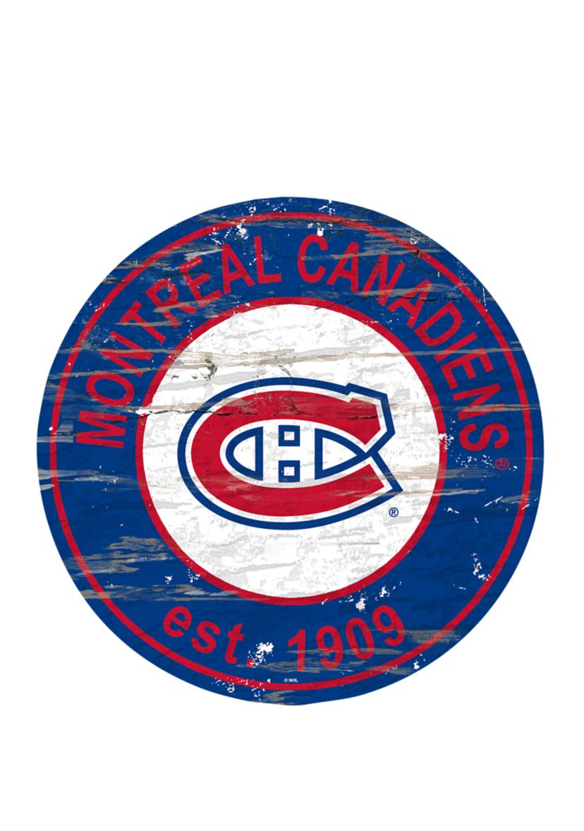 NHL Montreal Canadiens Distressed Round Sign