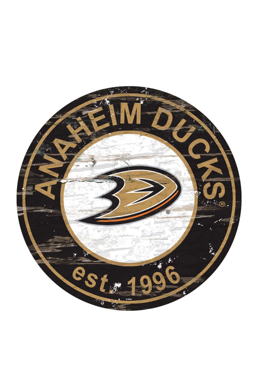NHL Anaheim Ducks Distressed Round Sign