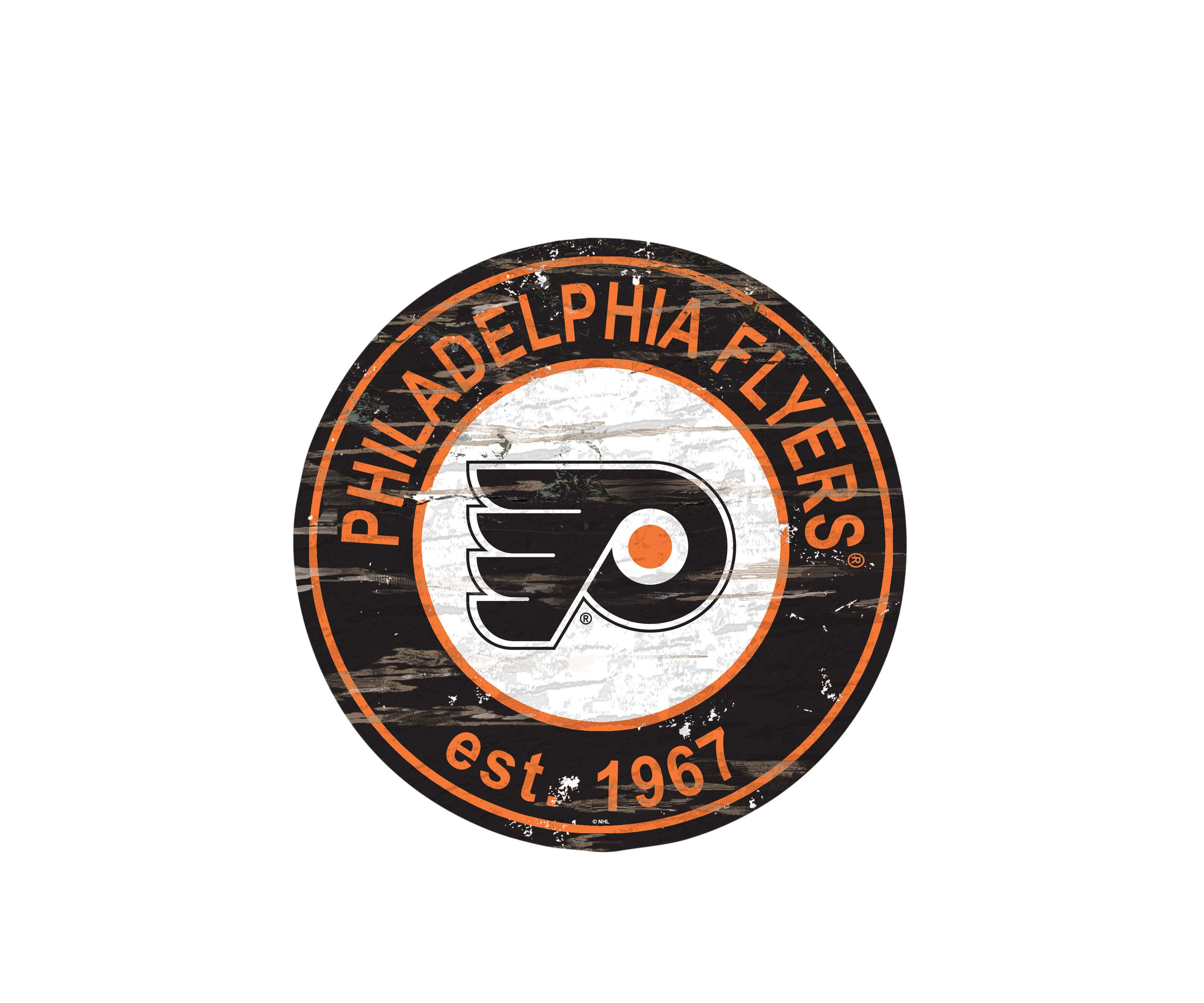 NHL Philadelphia Flyers Distressed Round Sign