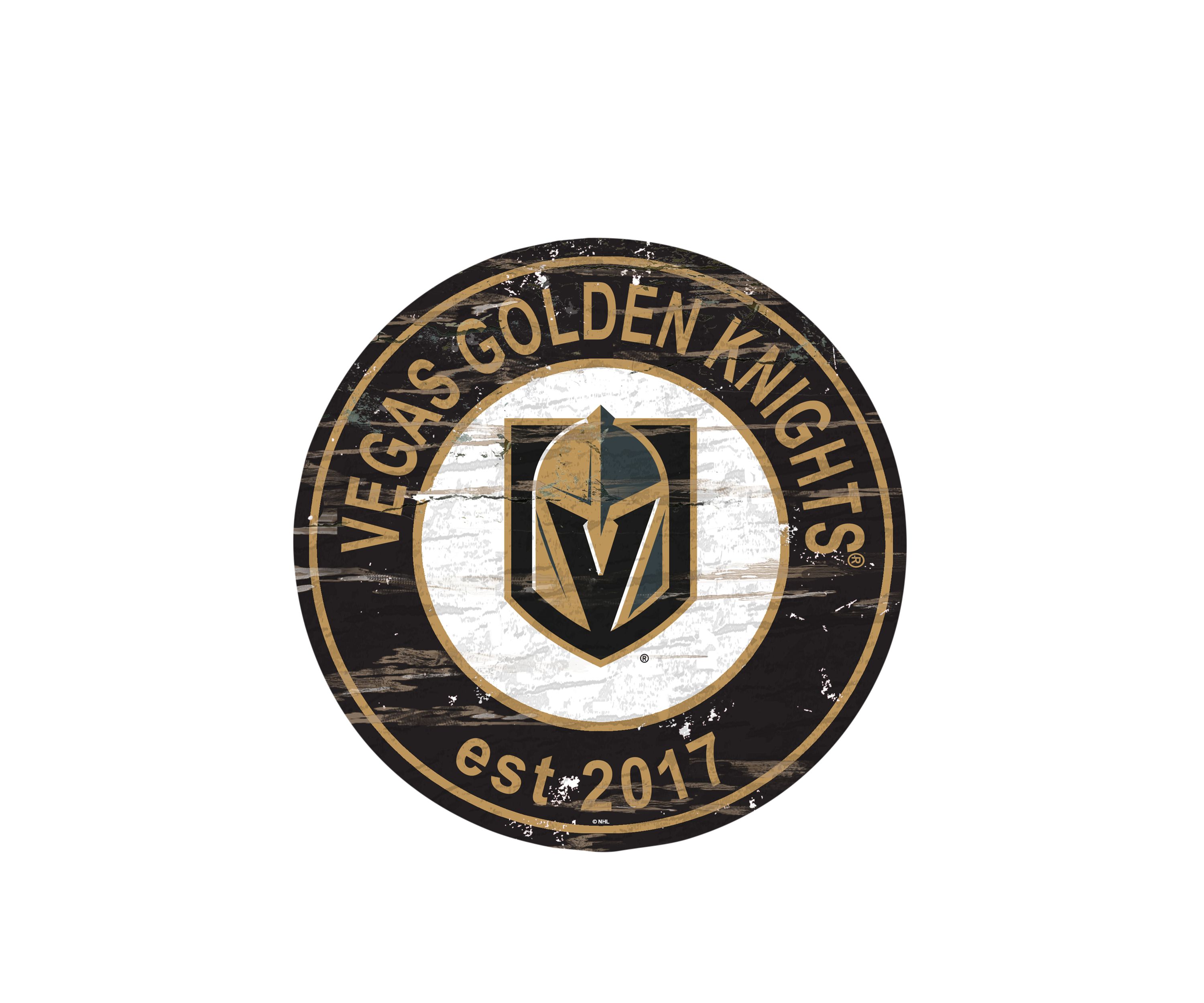 NHL Vegas Golden Knights Distressed Round Sign