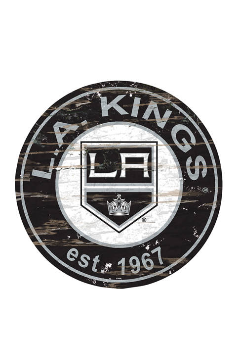 NHL Los Angeles Kings Distressed Round Sign