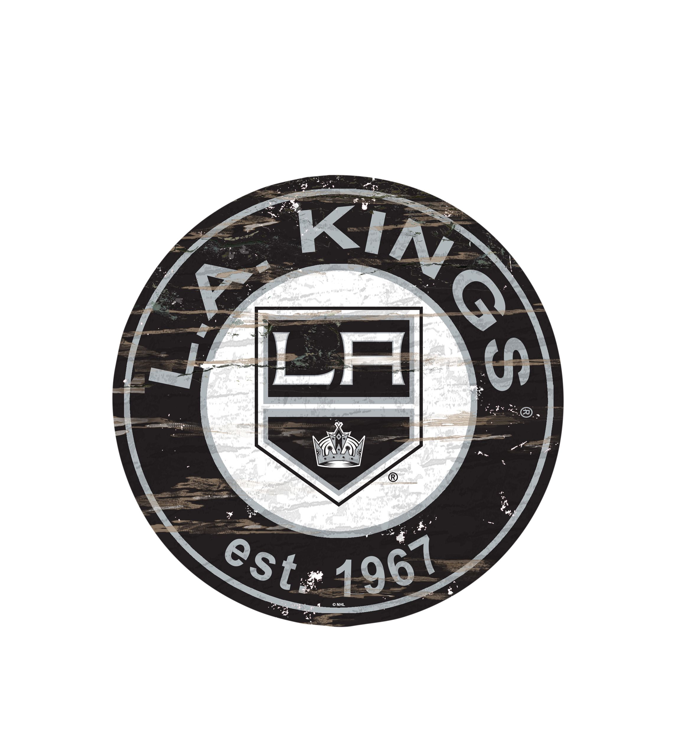 NHL Los Angeles Kings Distressed Round Sign
