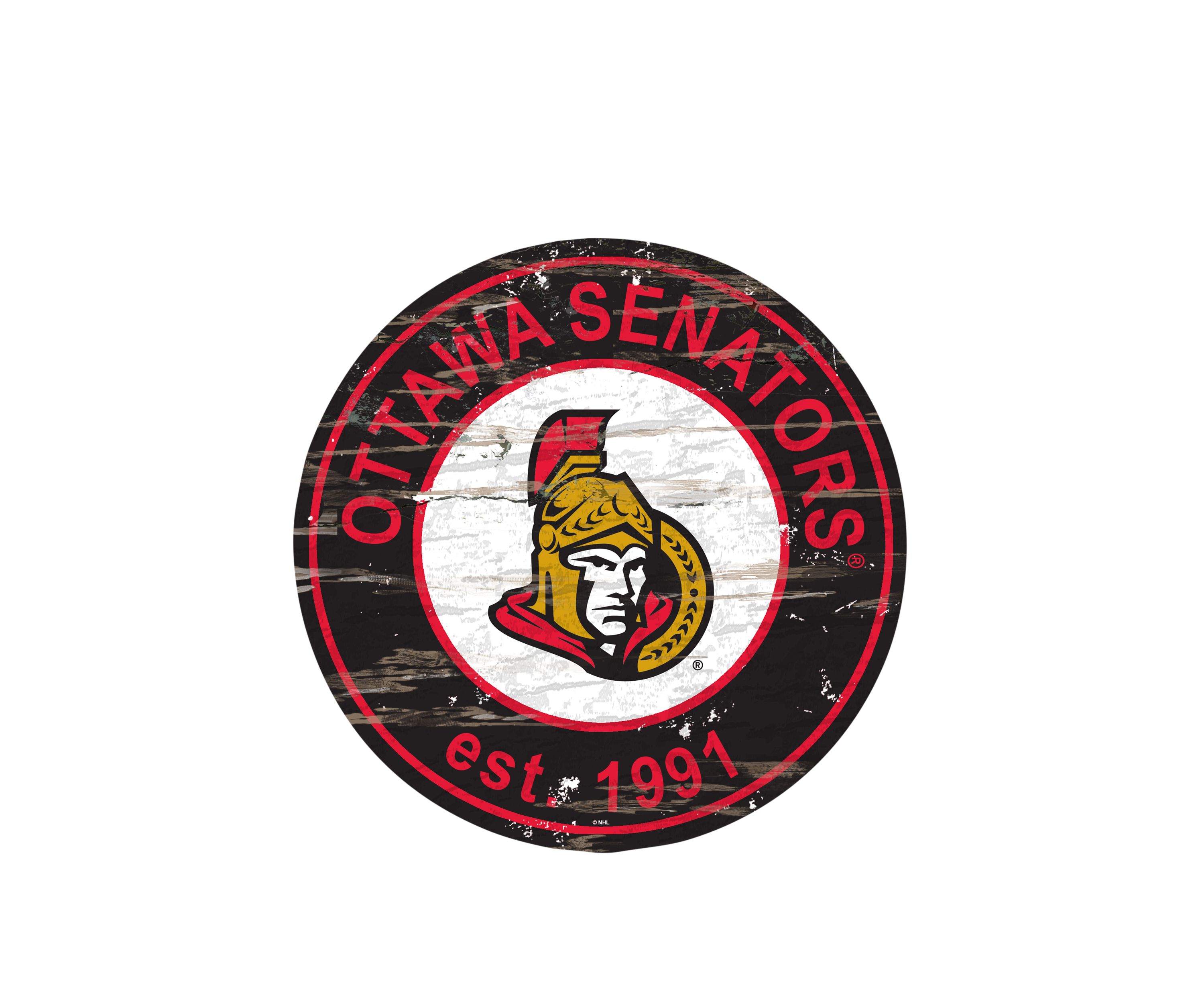 NHL Ottawa Senators Distressed Round Sign