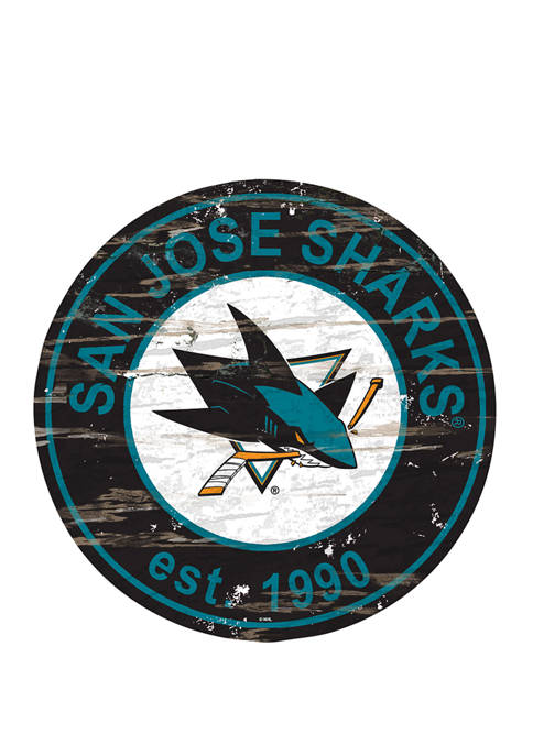 Fan Creations NHL San Jose Sharks Distressed Round