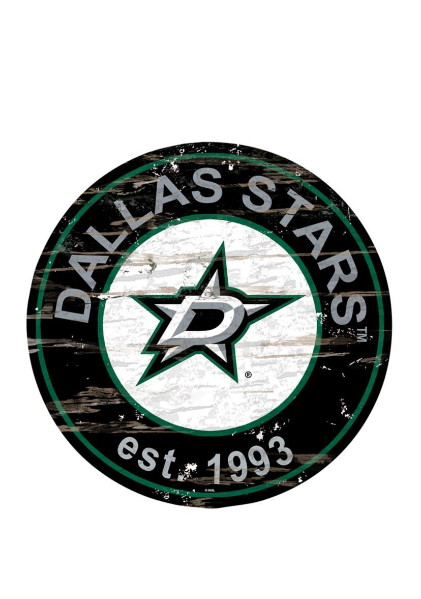 NHL Dallas Stars Distressed Round Sign
