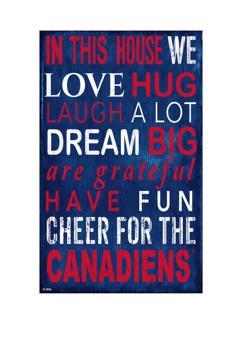 NHL Montreal Canadiens 11 in x 19 in In This House Sign