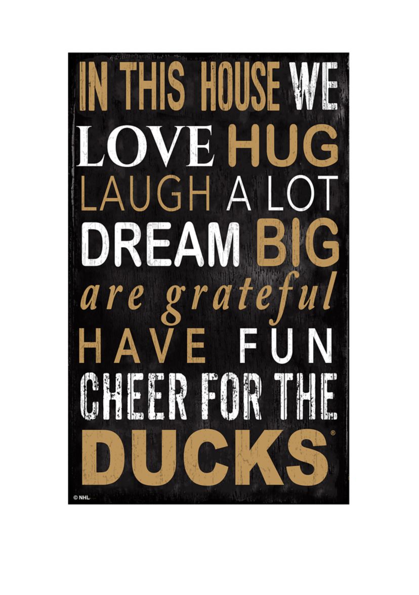 NHL Anaheim Ducks 11 in x 19 in In This House Sign