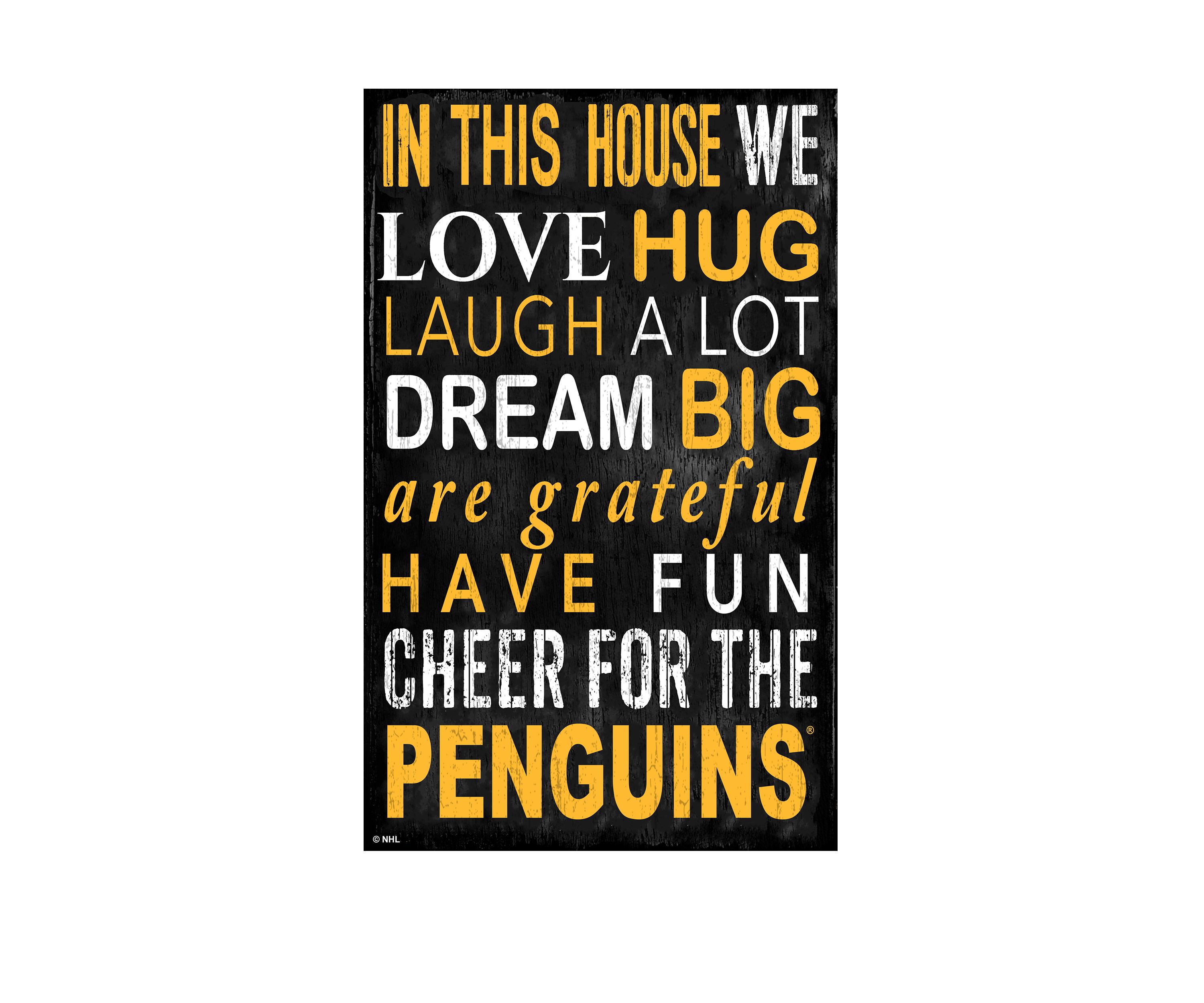 NHL Pittsburgh Penguins 11 in x 19 in In This House Sign