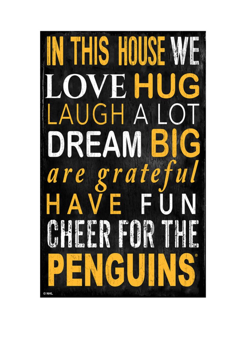 NHL Pittsburgh Penguins 11 in x 19 in In This House Sign
