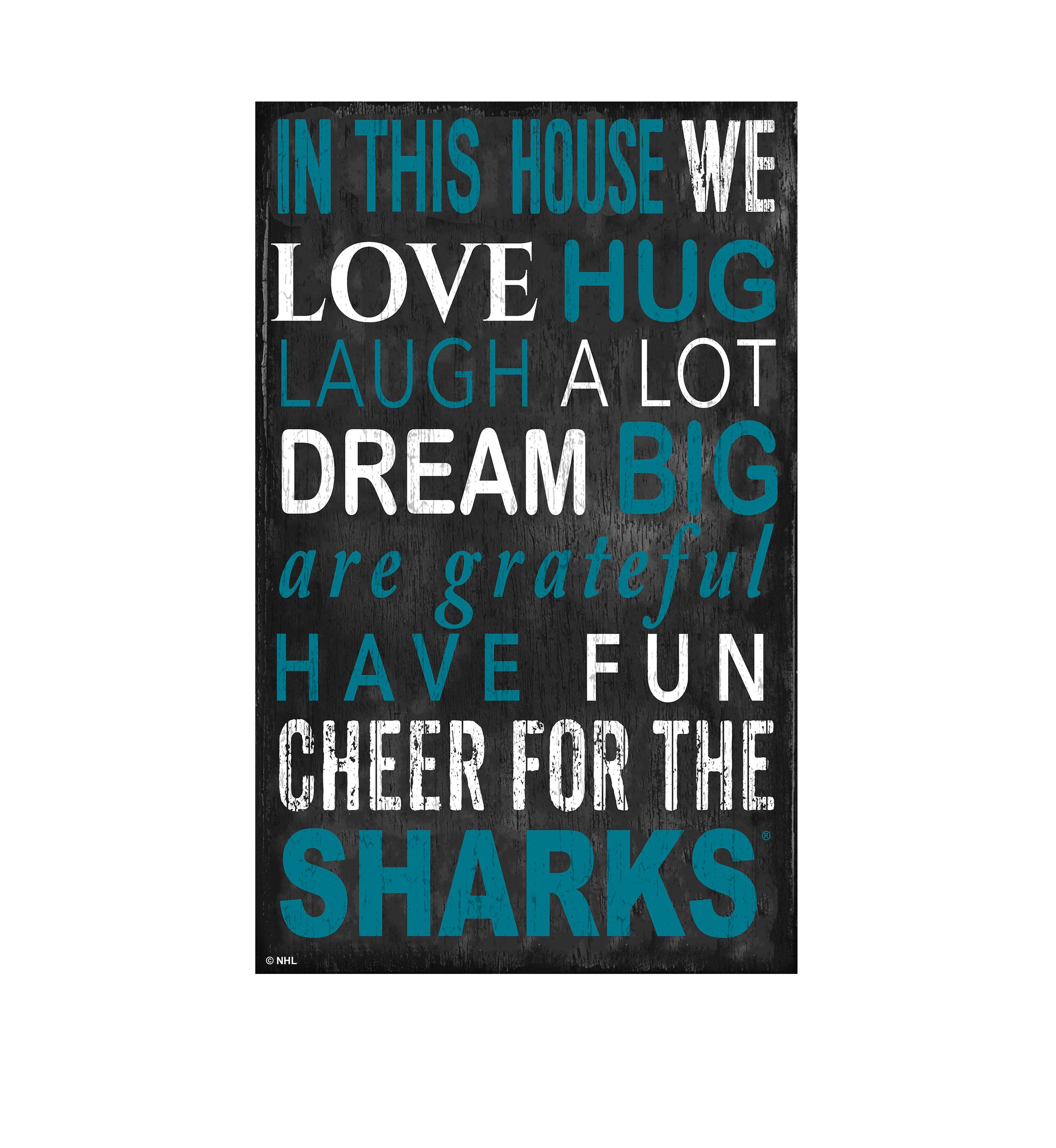 NHL San Jose Sharks 11 in x 19 in In This House Sign