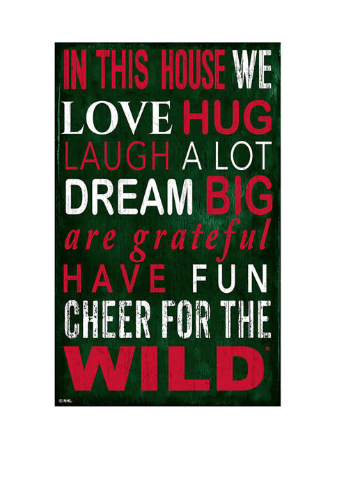 NHL Minnesota Wild 11 in x 19 in In This House Sign