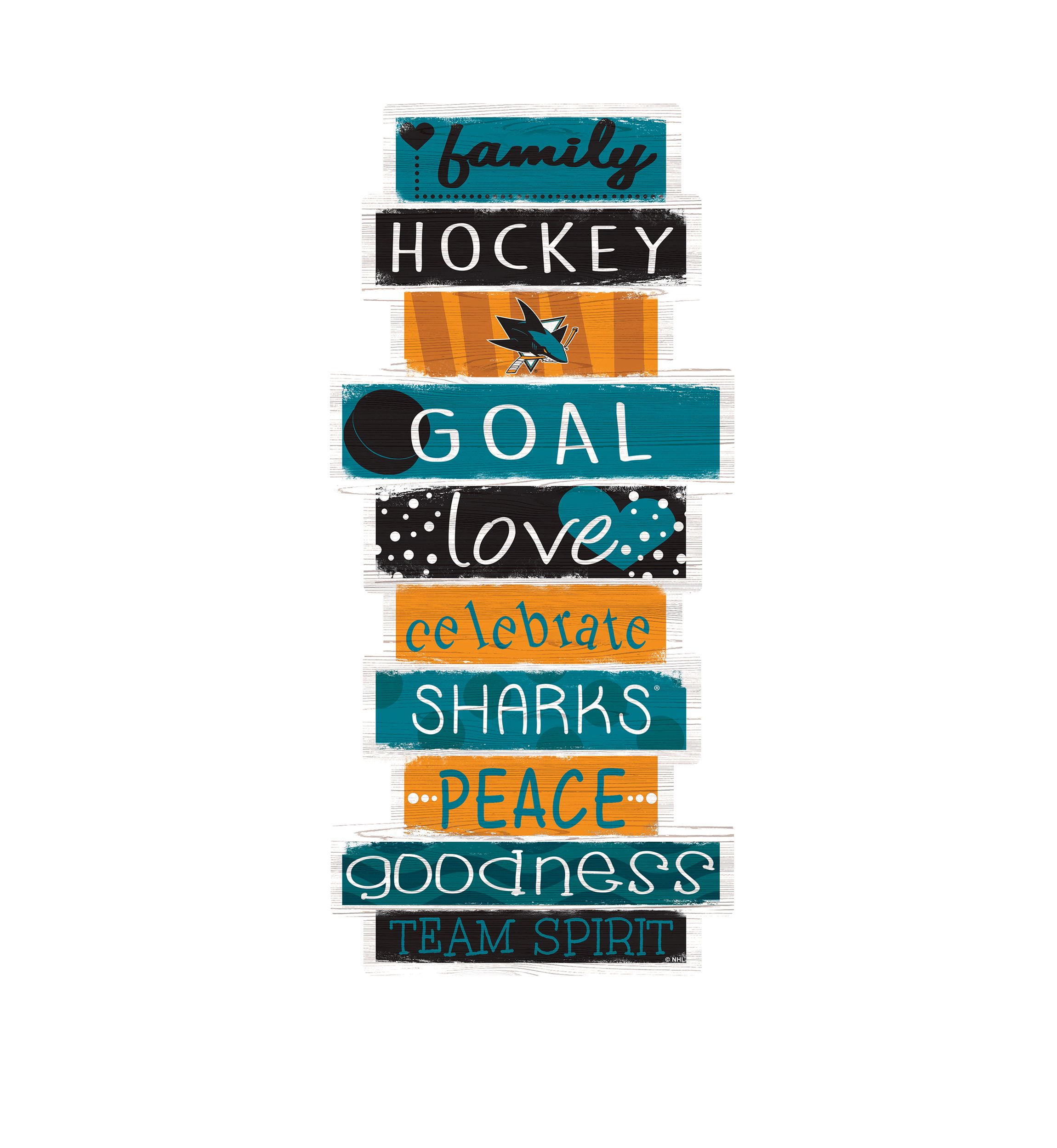 NHL San Jose Sharks 24 Inch Celebrations Stack Sign