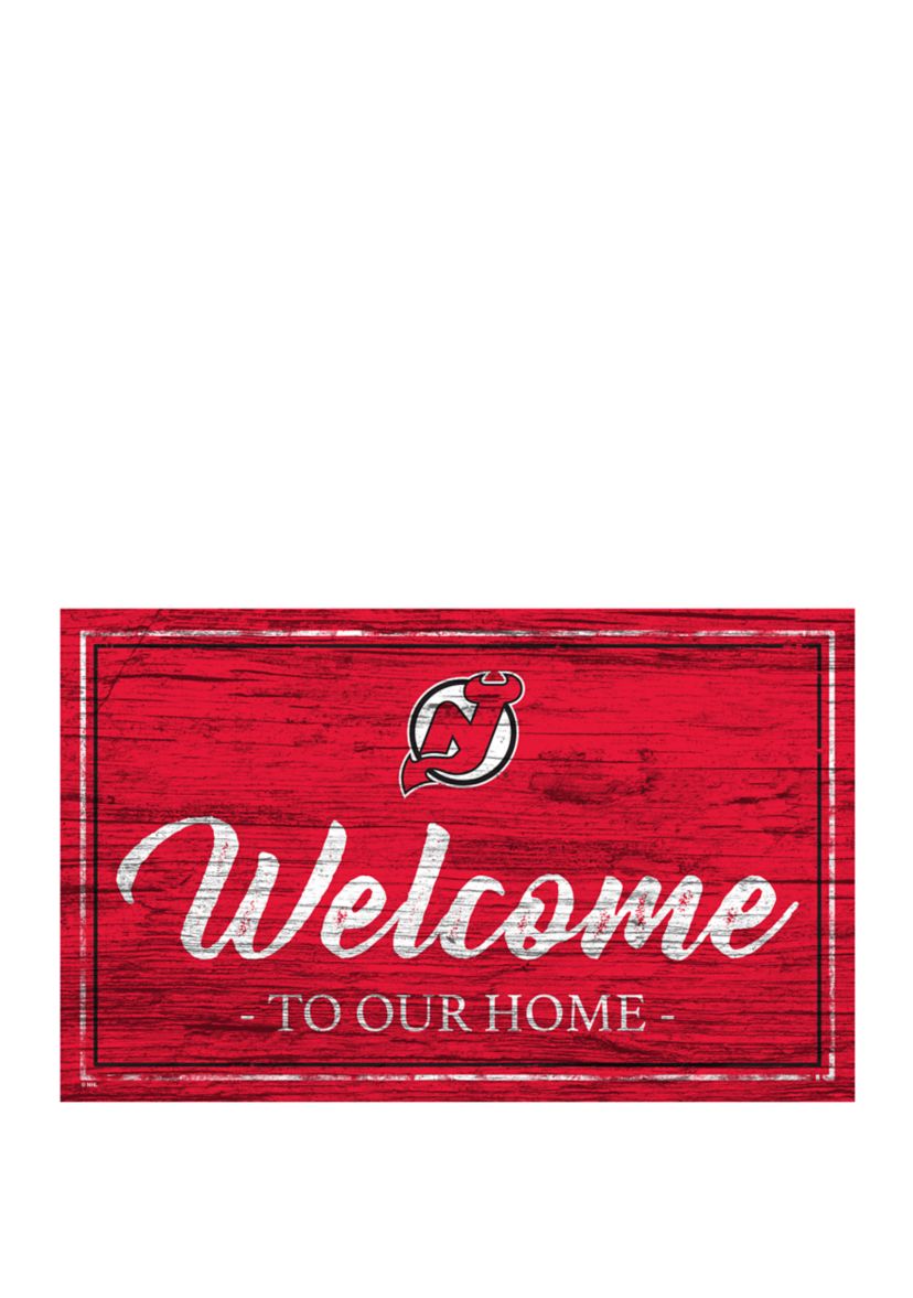 NHL New Jersey Devils 11 in x 19 in Team Color Welcome Sign