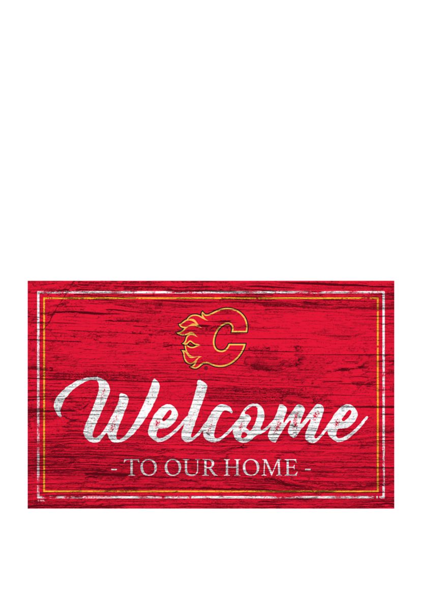 NHL Calgary Flames 11 in x 19 in Team Color Welcome Sign
