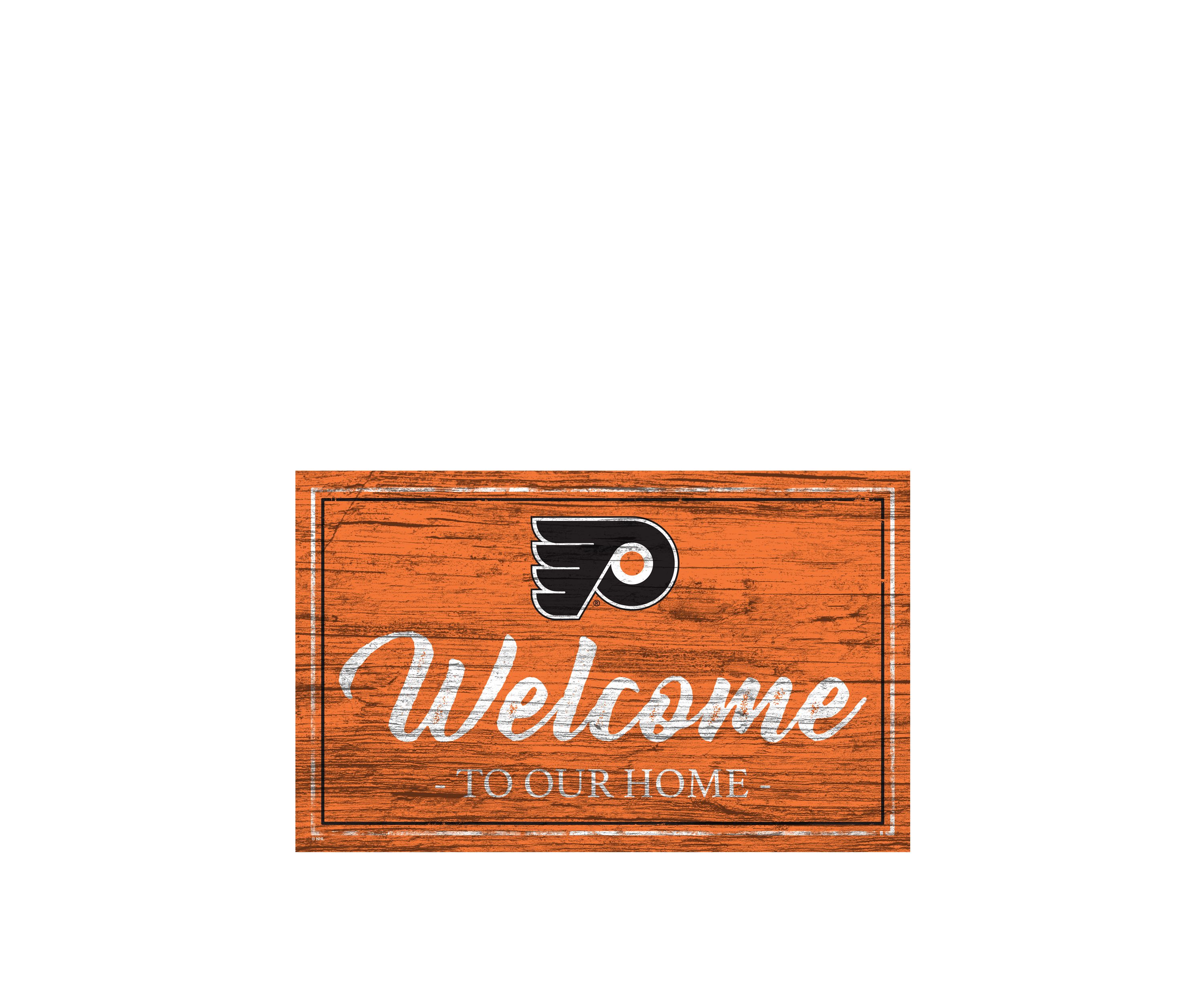 NHL Philadelphia Flyers 11 in x 19 in Team Color Welcome Sign