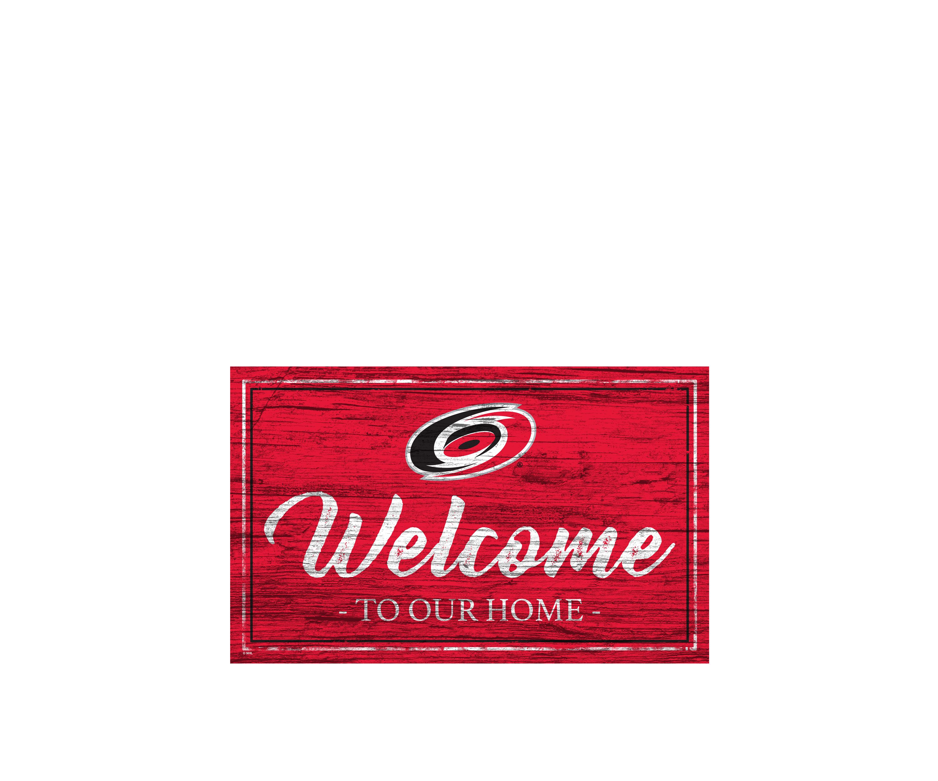 NHL Carolina Hurricanes 11 in x 19 in Team Color Welcome Sign