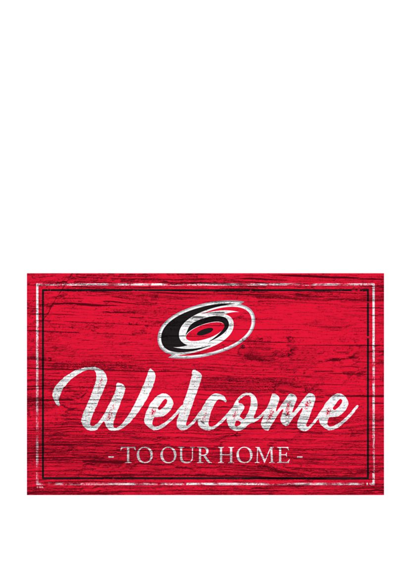 NHL Carolina Hurricanes 11 in x 19 in Team Color Welcome Sign