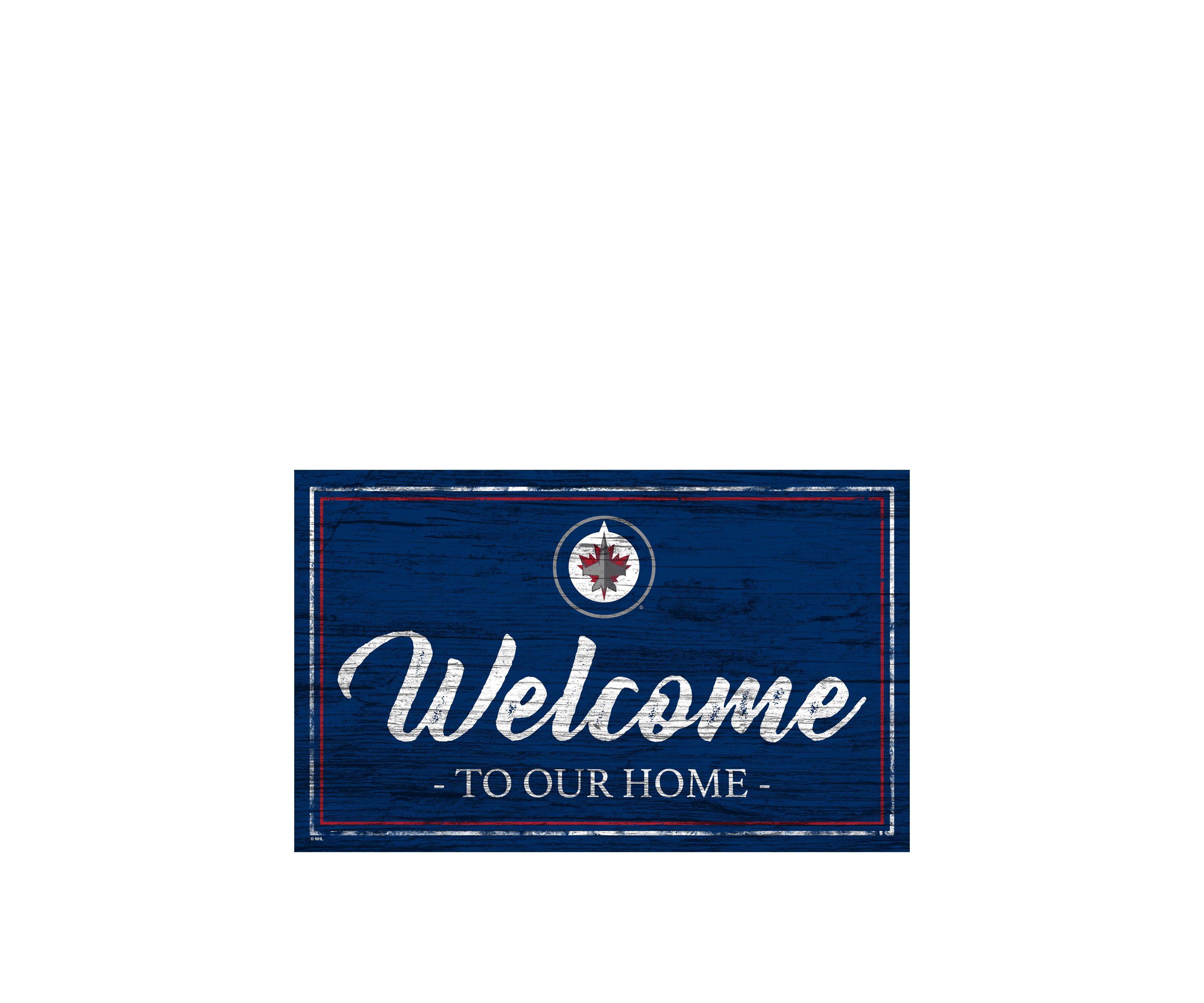 NHL Winnipeg Jets 11 in x 19 in Team Color Welcome Sign