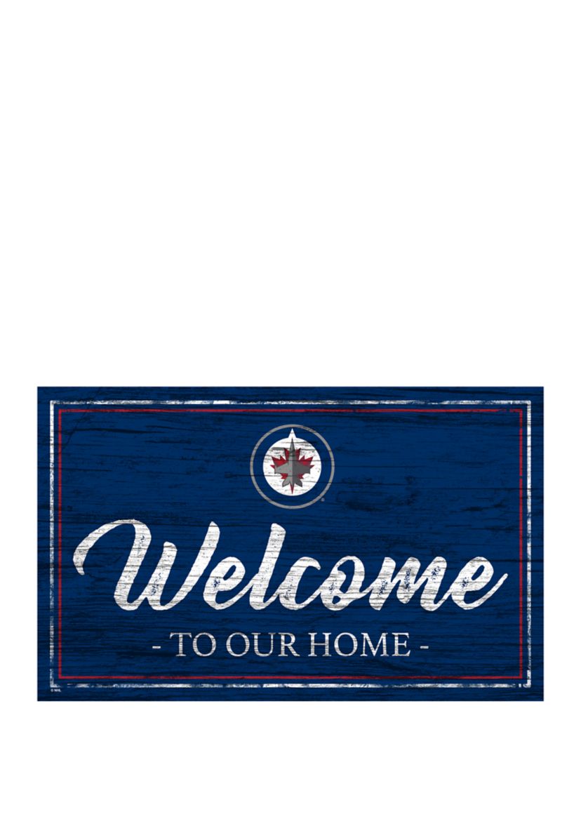 NHL Winnipeg Jets 11 in x 19 in Team Color Welcome Sign