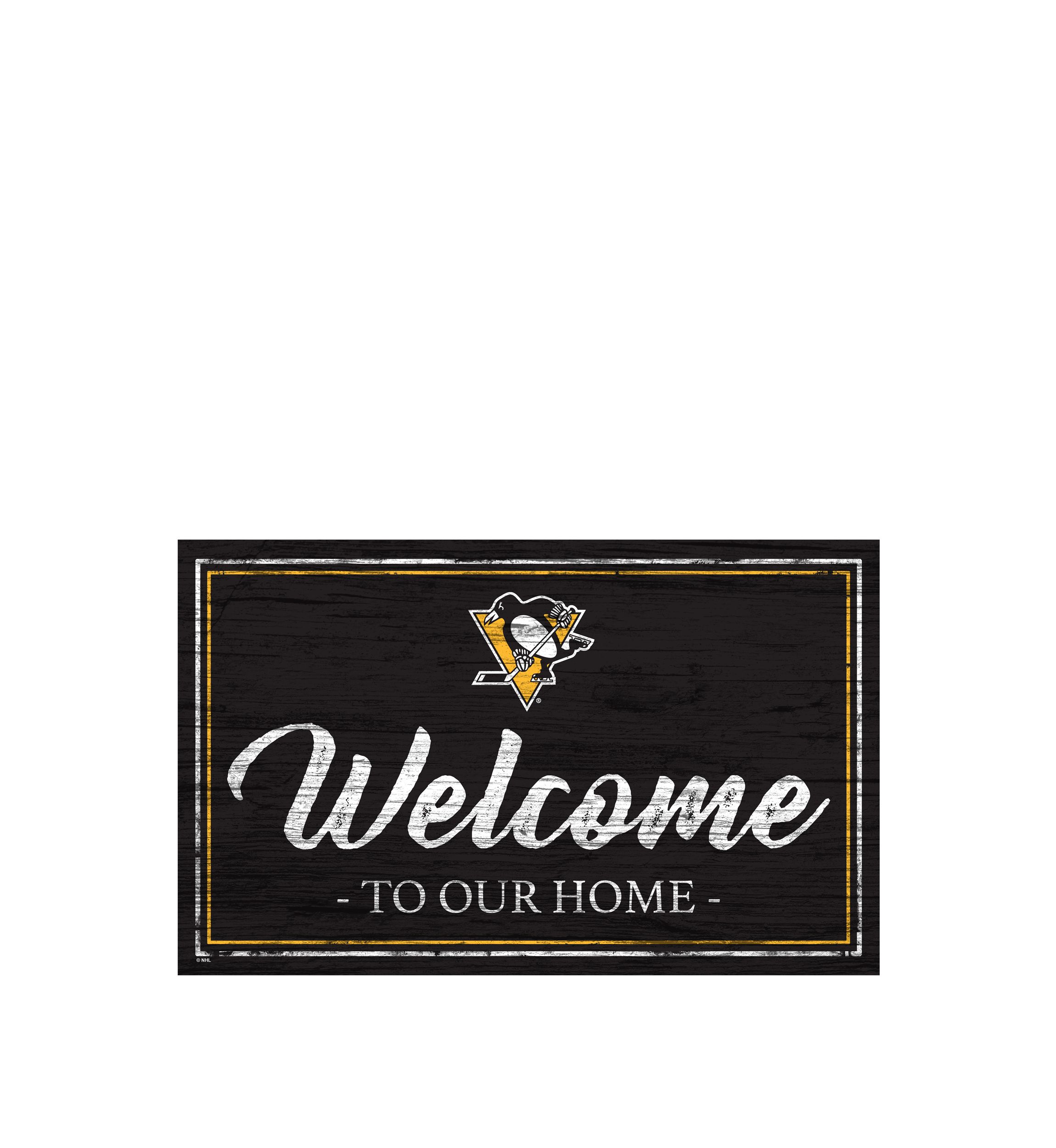NHL Pittsburgh Penguins 11 in x 19 in Team Color Welcome Sign