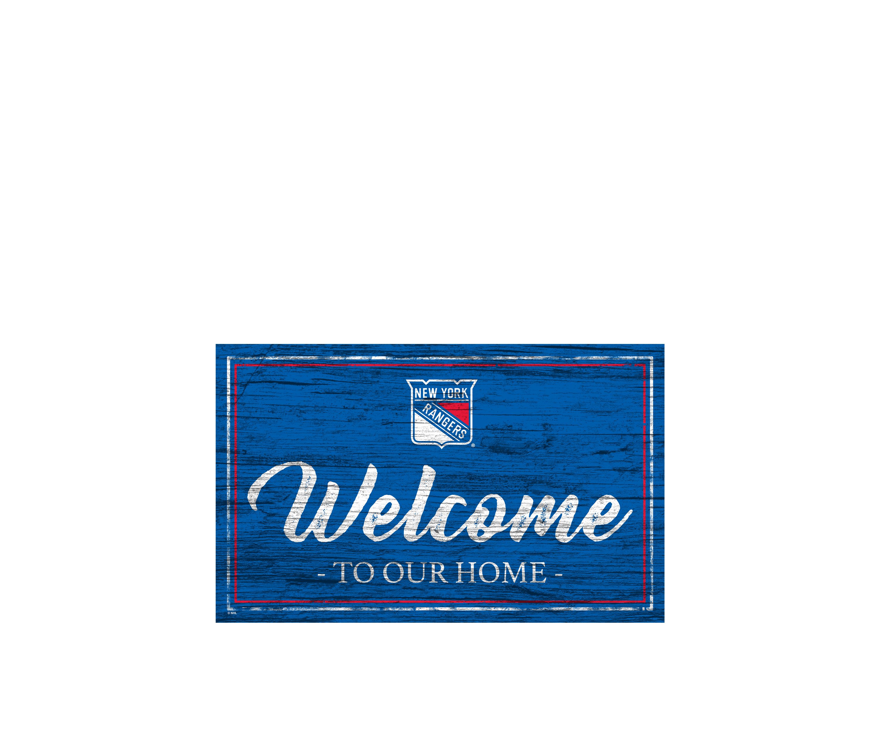 NHL New York Rangers 11 in x 19 in Team Color Welcome Sign