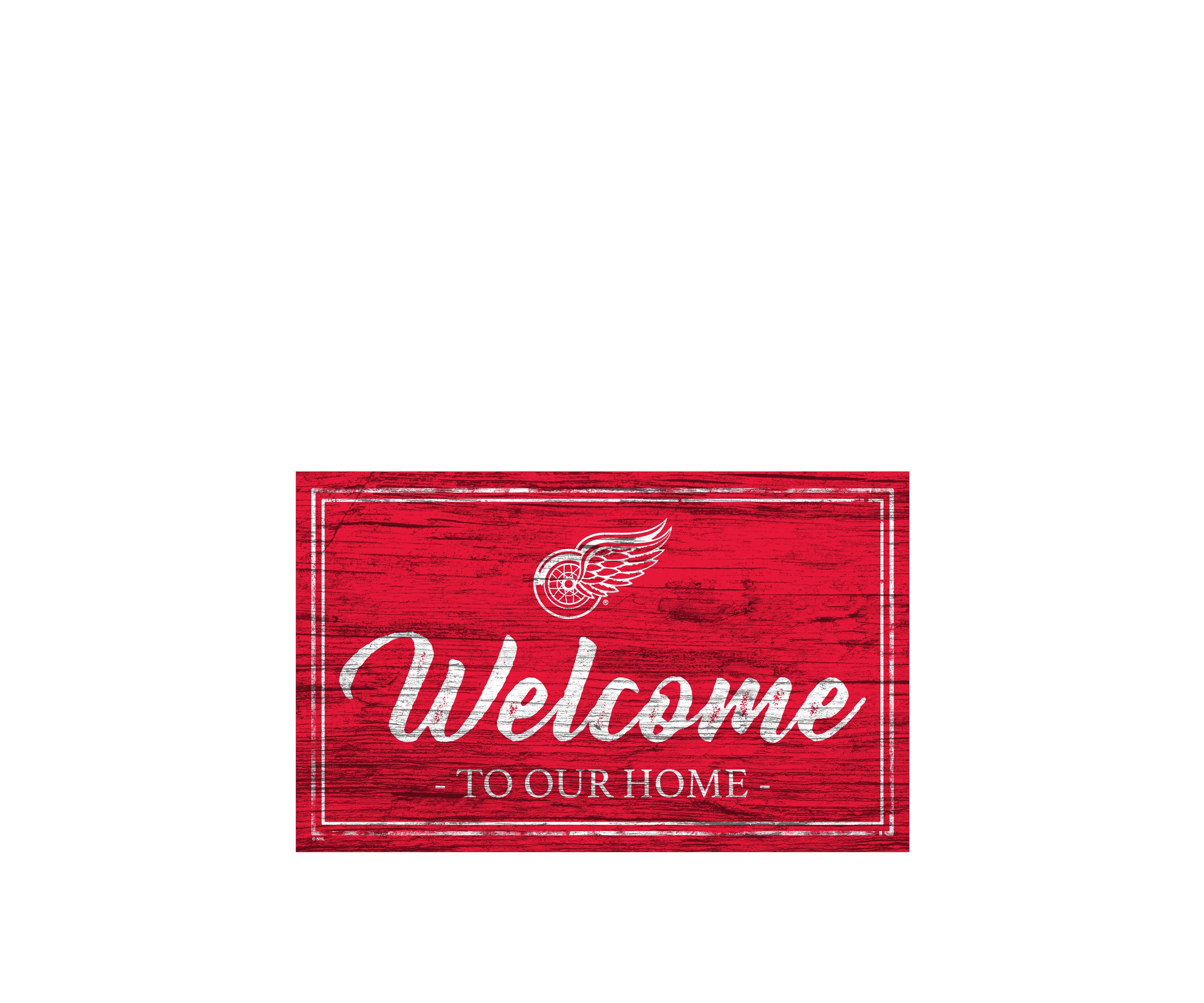 NHL Detroit Red Wings 11 in x 19 in Team Color Welcome Sign
