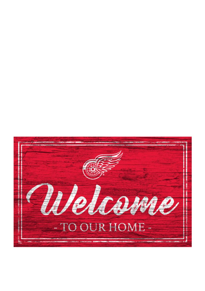 NHL Detroit Red Wings 11 in x 19 in Team Color Welcome Sign