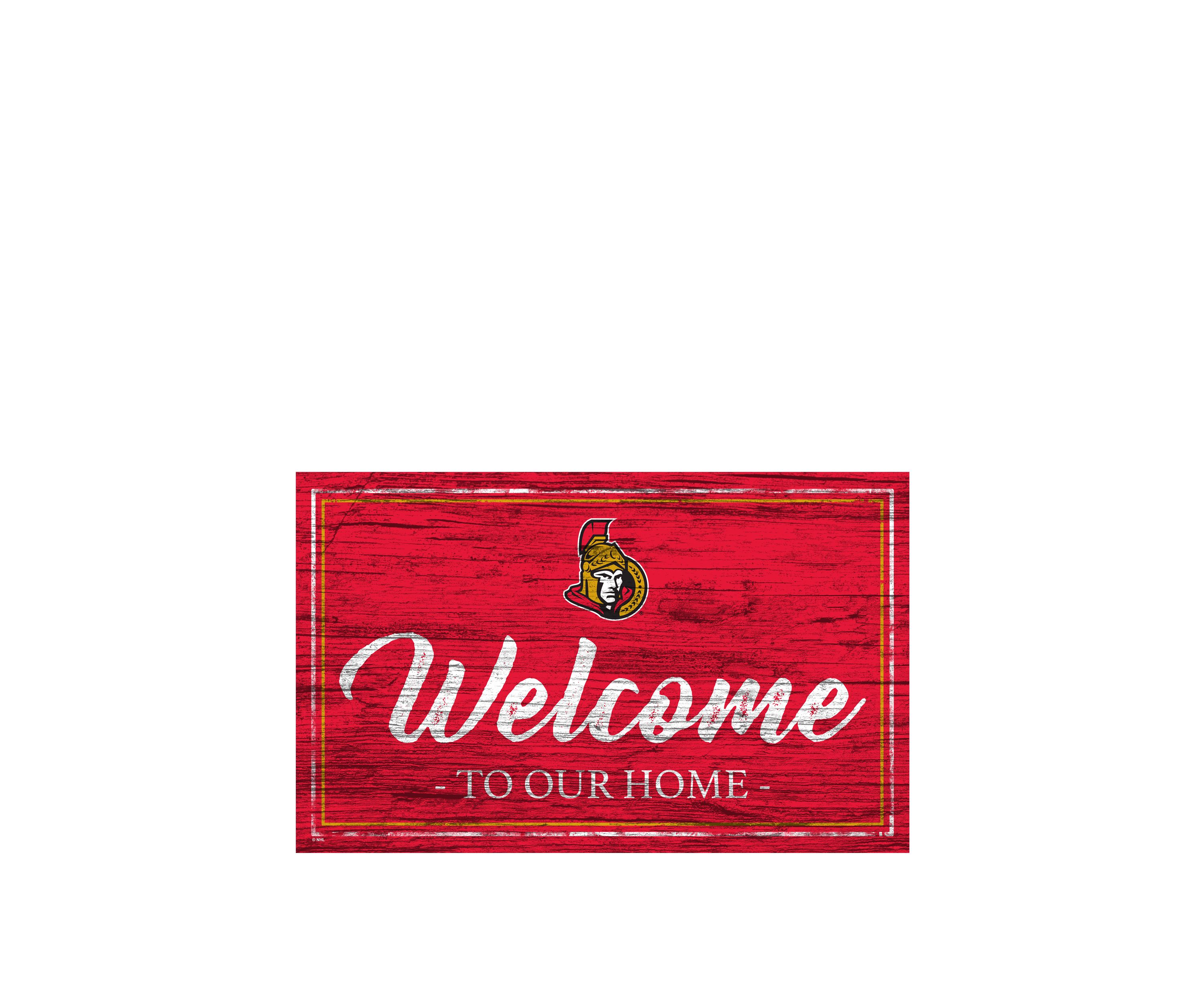 NHL Ottawa Senators 11 in x 19 in Team Color Welcome Sign