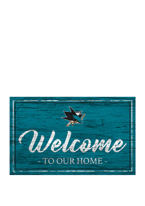 NHL San Jose Sharks 11 in x 19 in Team Color Welcome Sign