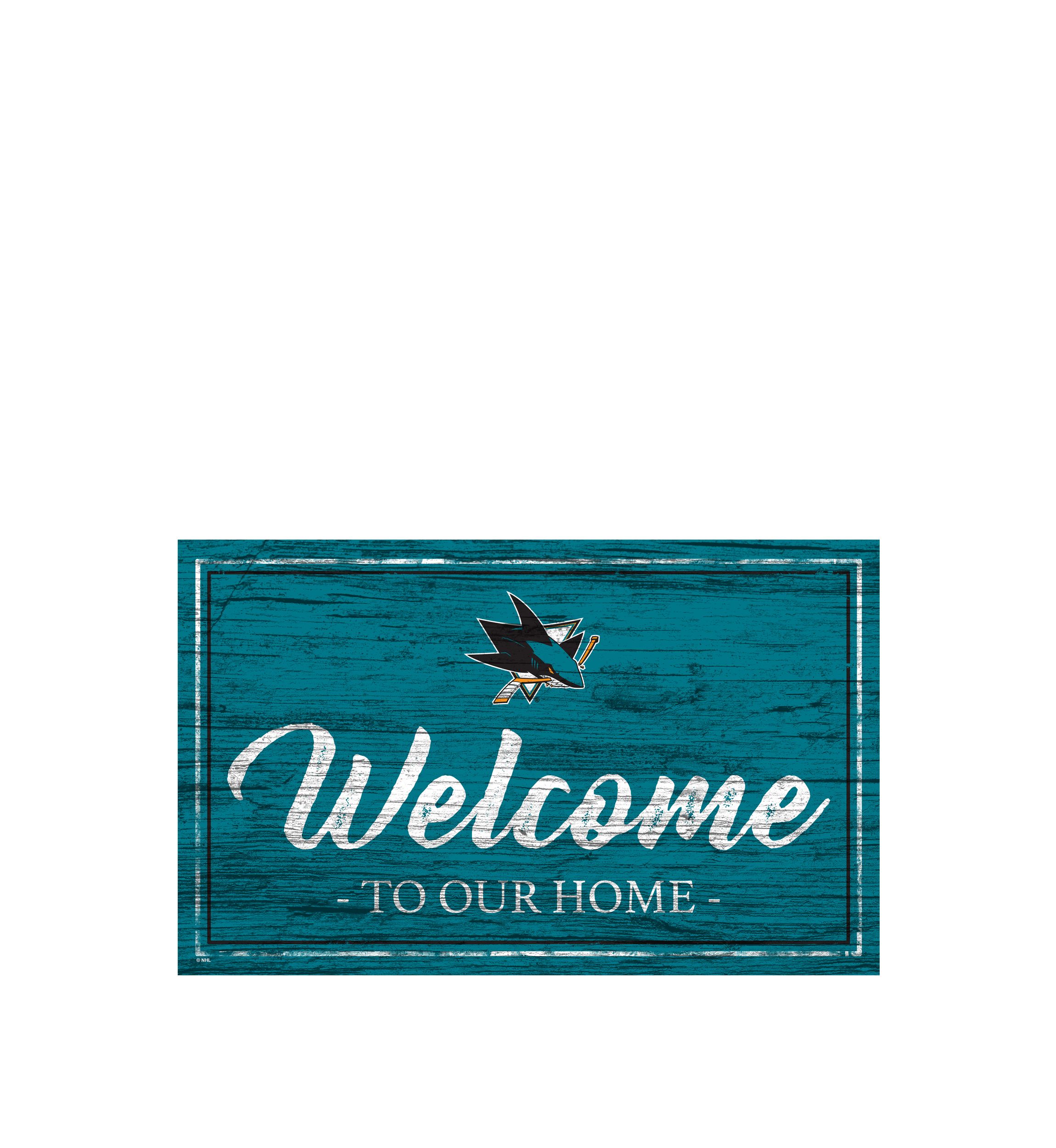 NHL San Jose Sharks 11 in x 19 in Team Color Welcome Sign