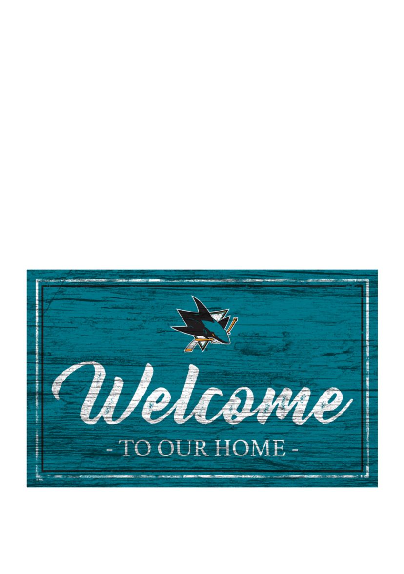 NHL San Jose Sharks 11 in x 19 in Team Color Welcome Sign