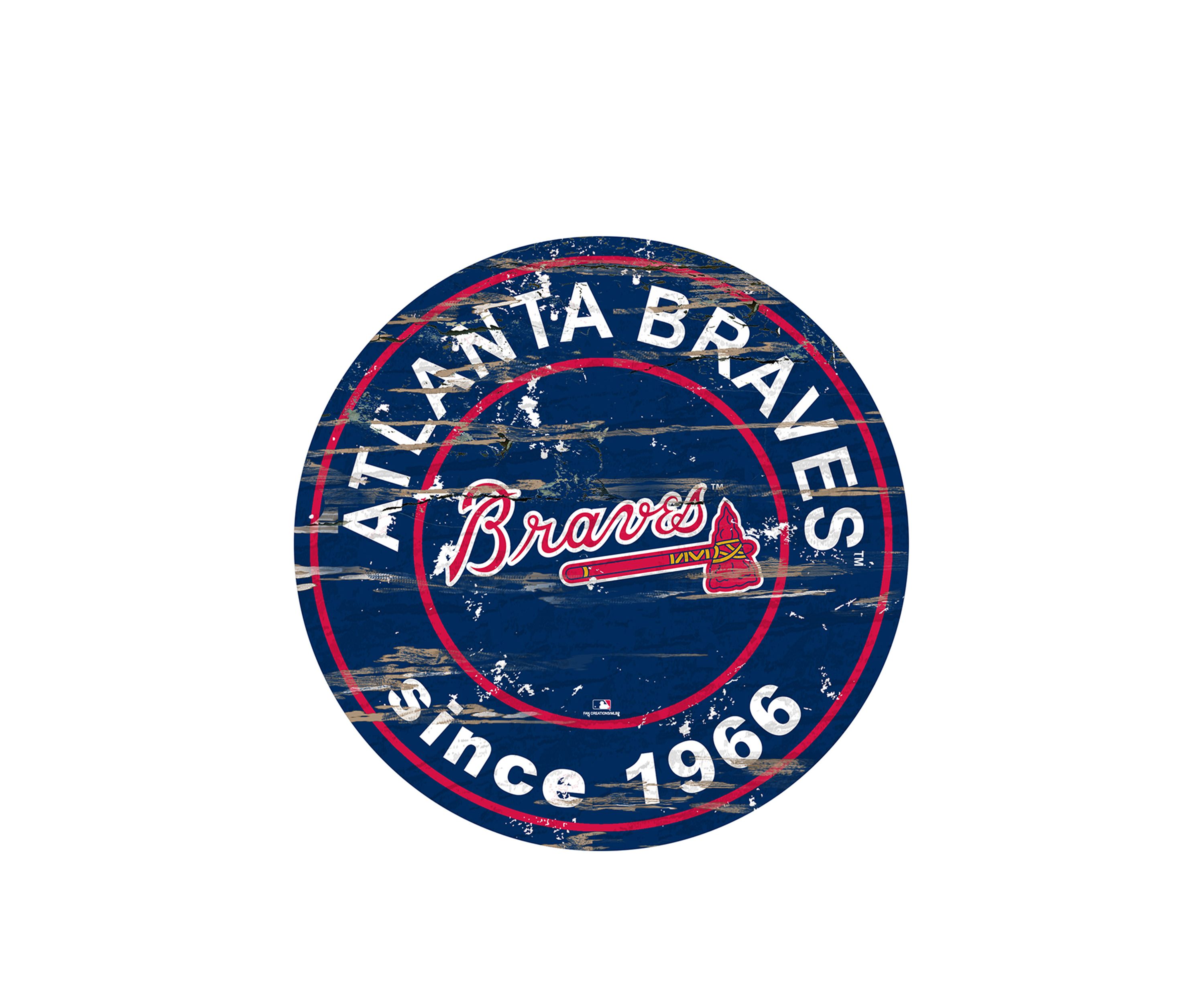 MLB Atlanta Braves 24 Inch Established Date Round Sign