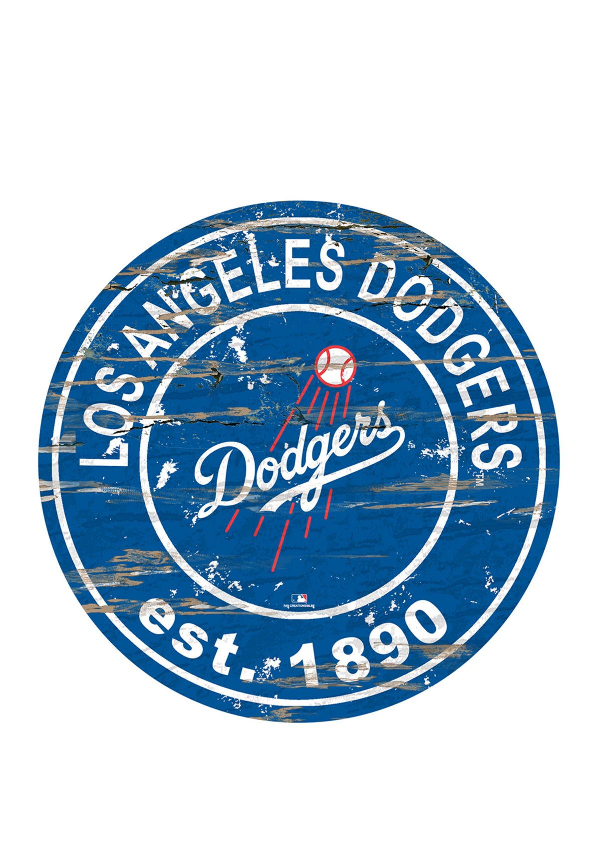 MLB Los Angeles Dodgers 24 Inch Established Date Round Sign
