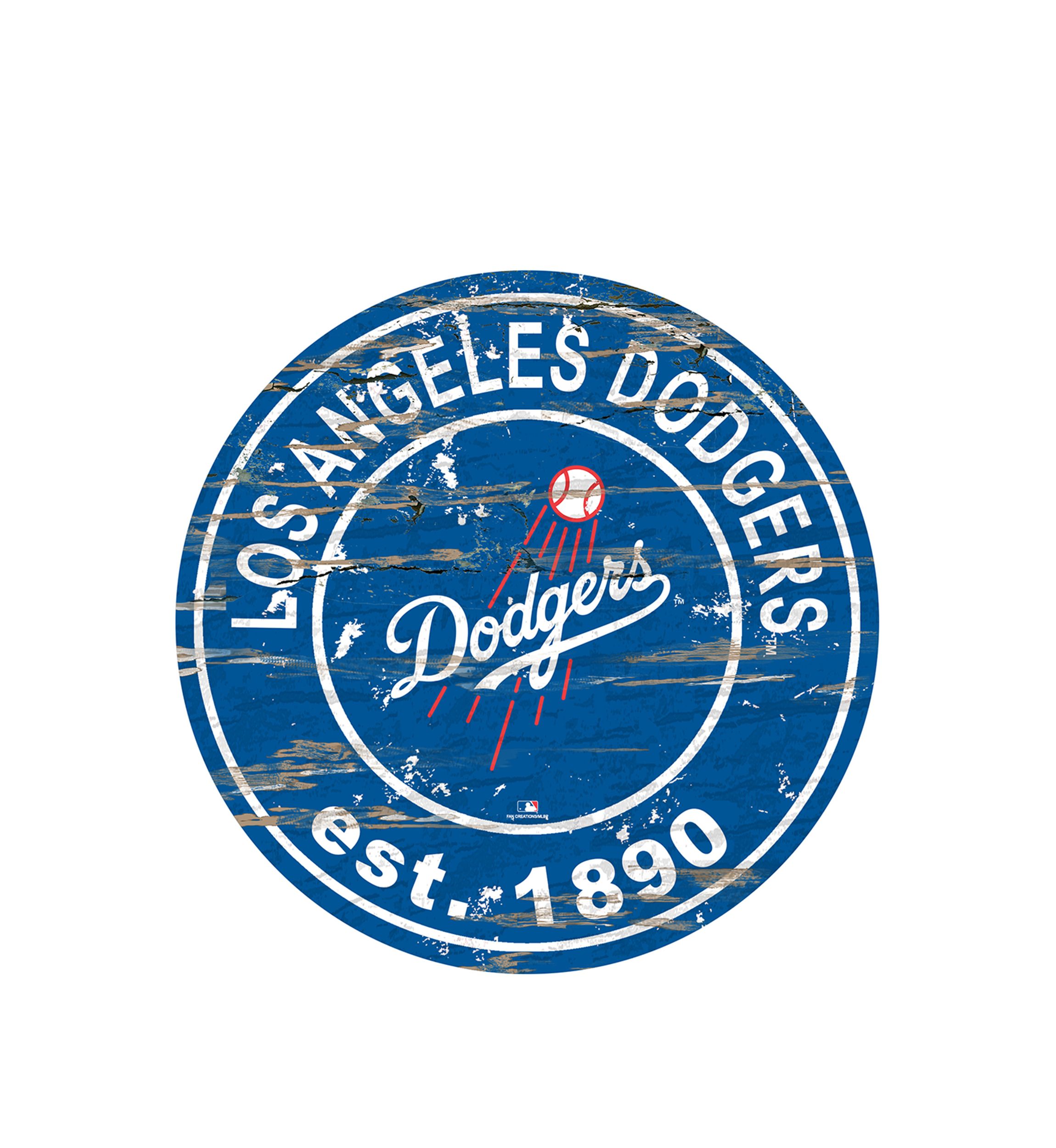 MLB Los Angeles Dodgers 24 Inch Established Date Round Sign