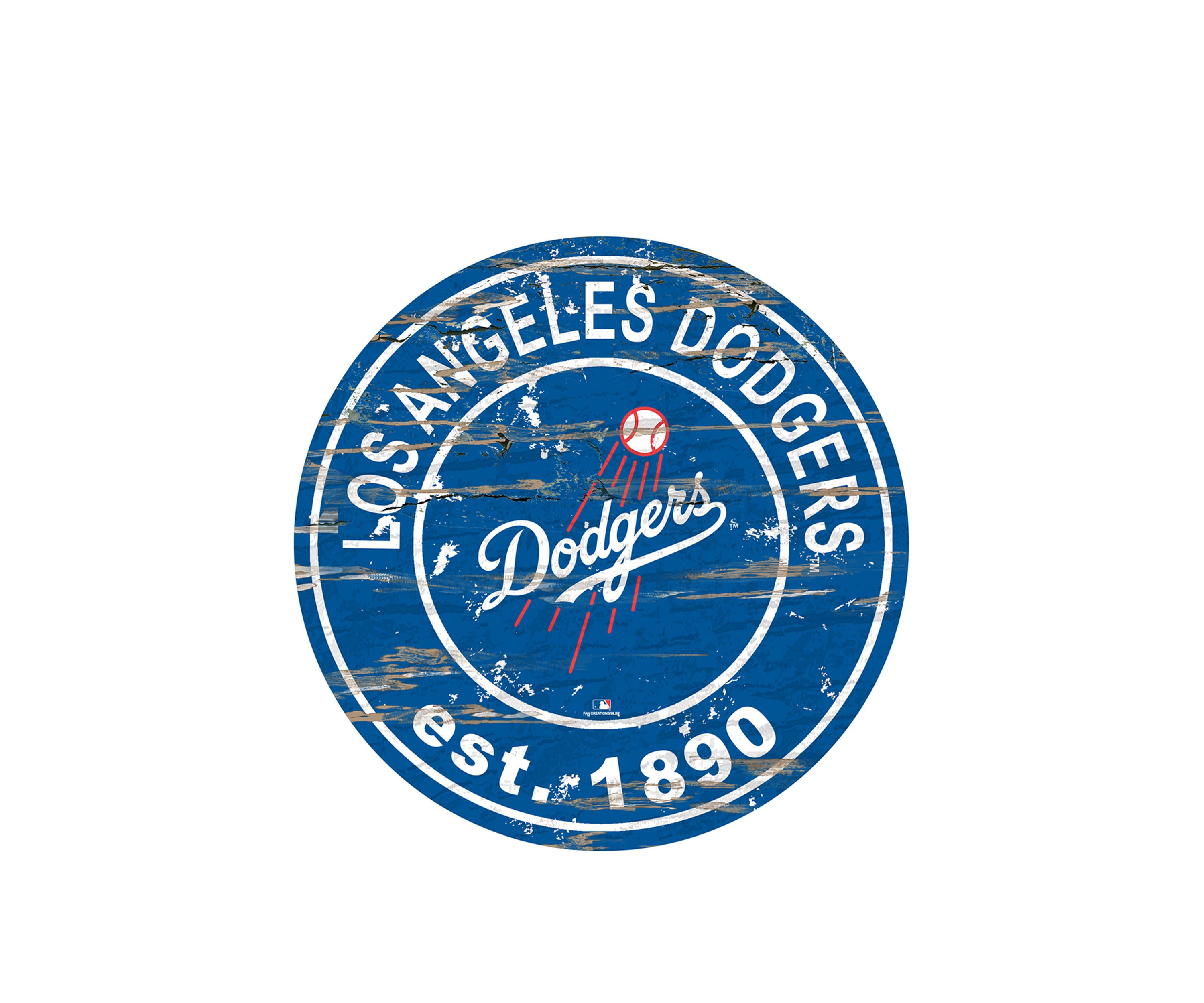 MLB Los Angeles Dodgers 24 Inch Established Date Round Sign