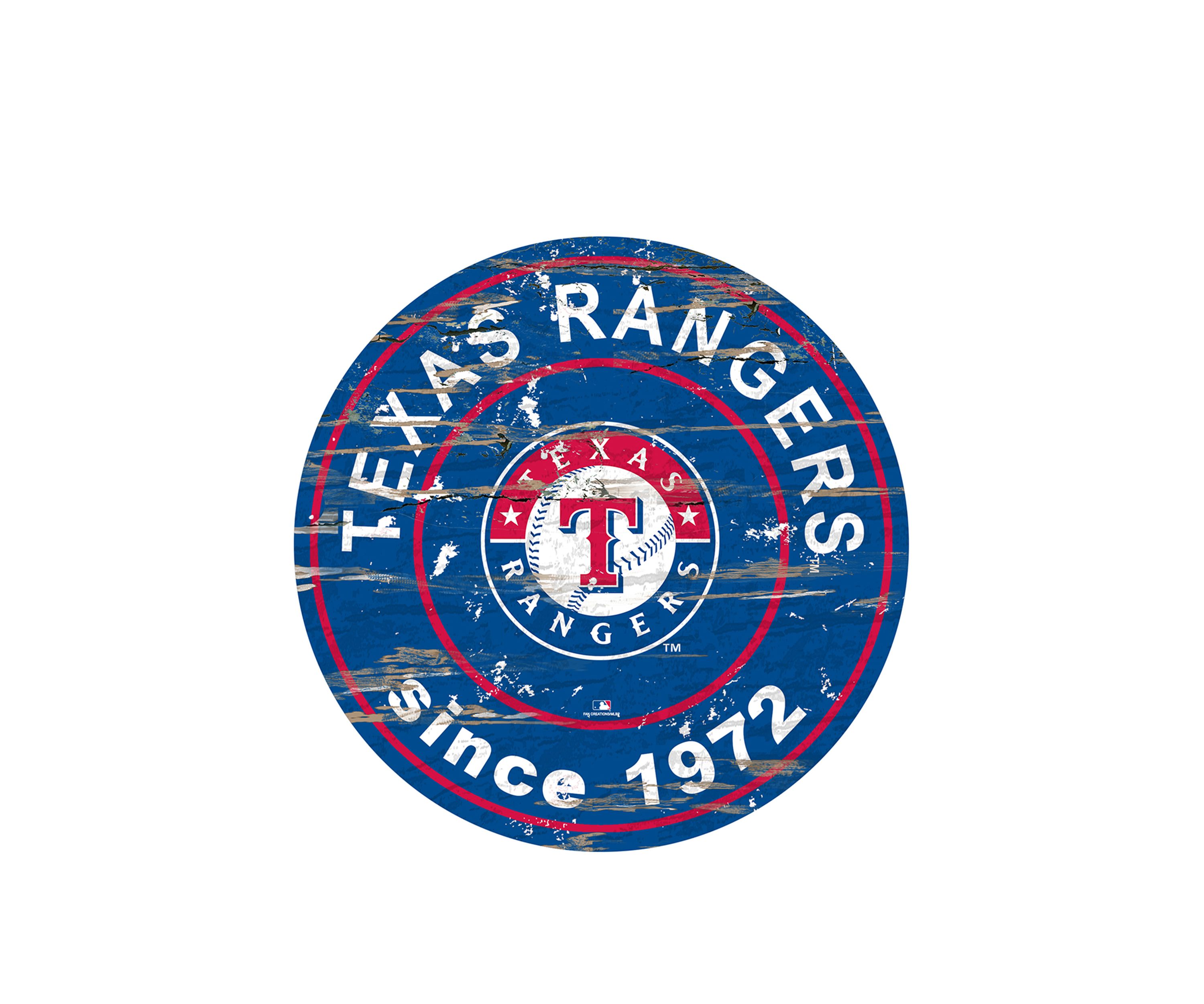 MLB Texas Rangers 24 Inch Established Date Round Sign