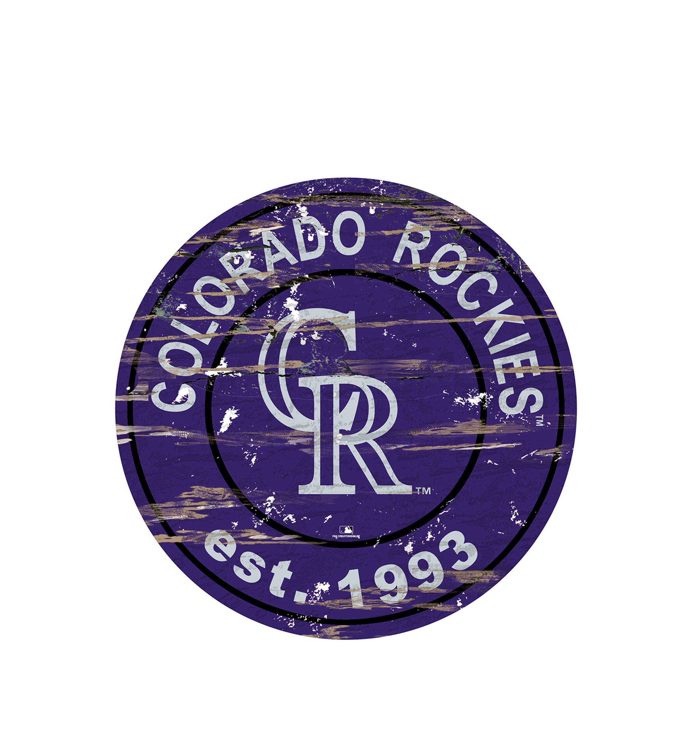 MLB Colorado Rockies 24 Inch Established Date Round Sign