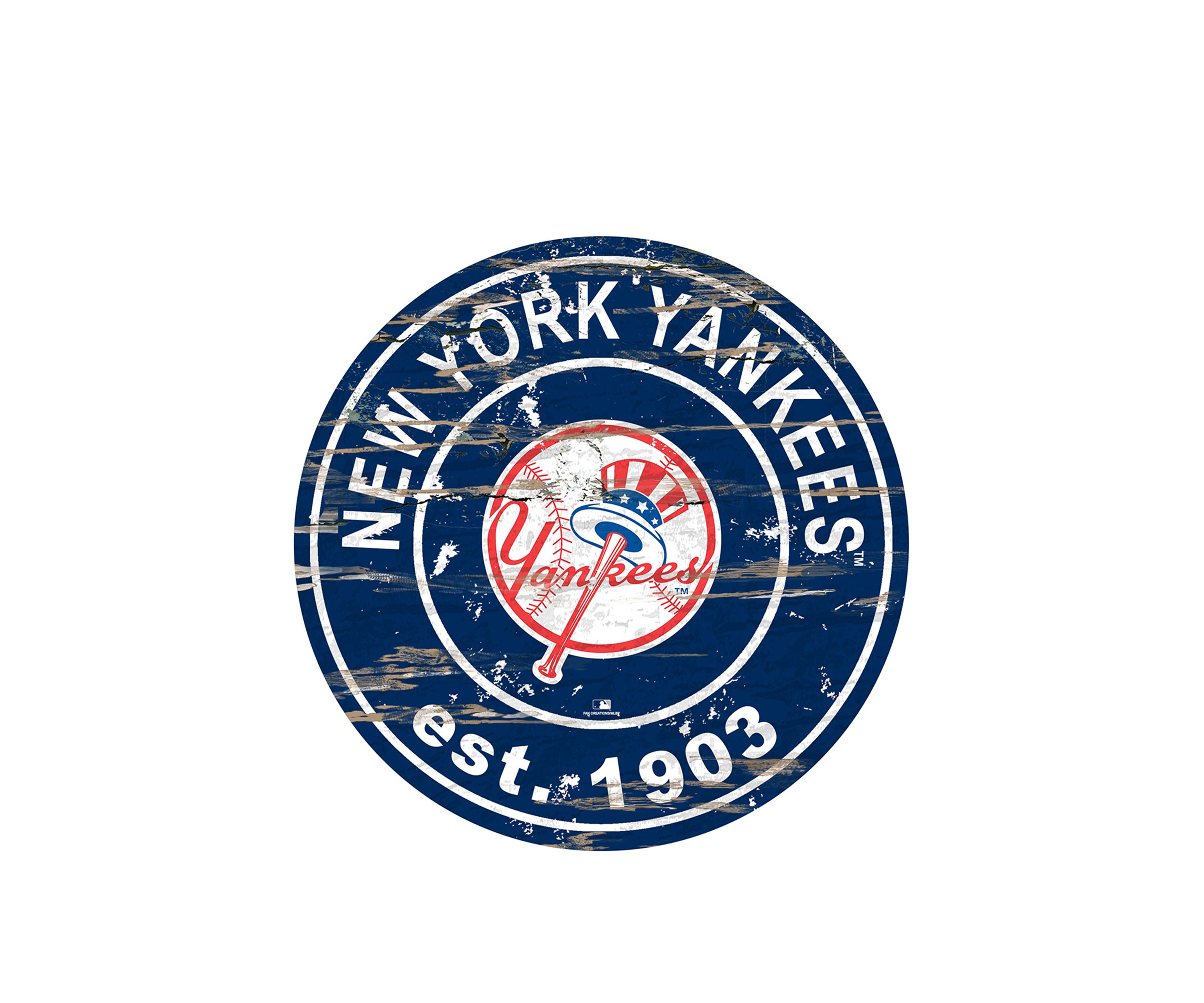 MLB New York Yankees 24 Inch Established Date Round Sign