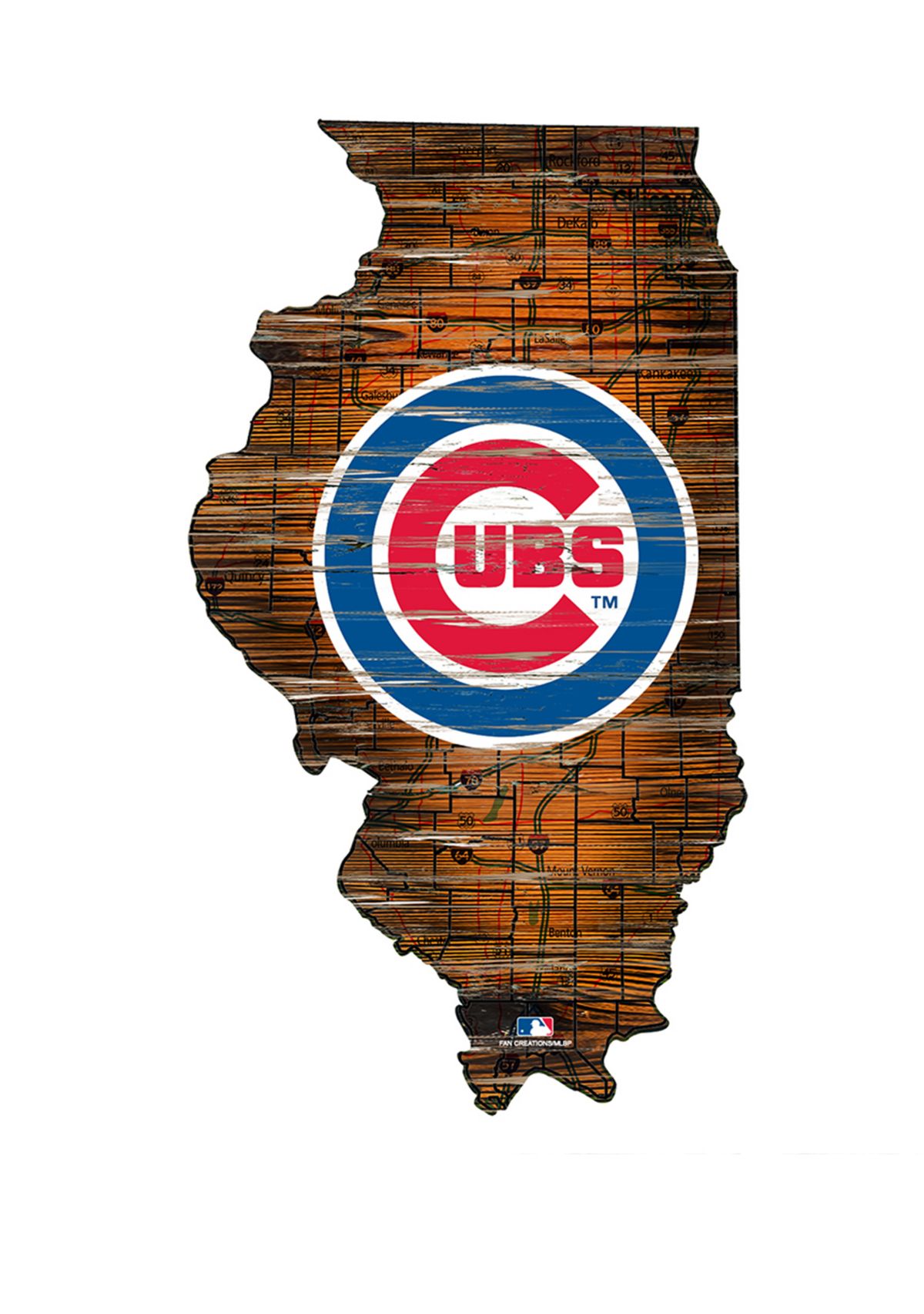 MLB Chicago Cubs 24" Distressed State w/ Logo