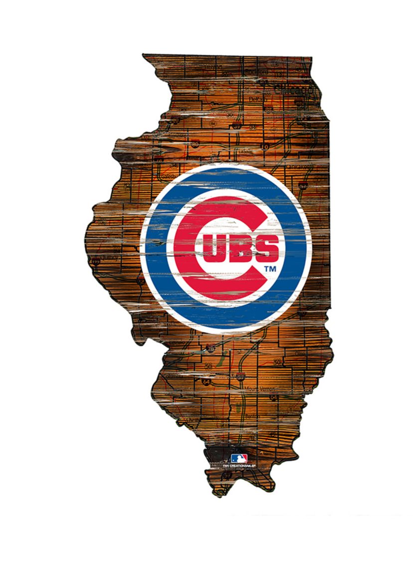 MLB Chicago Cubs 24" Distressed State w/ Logo