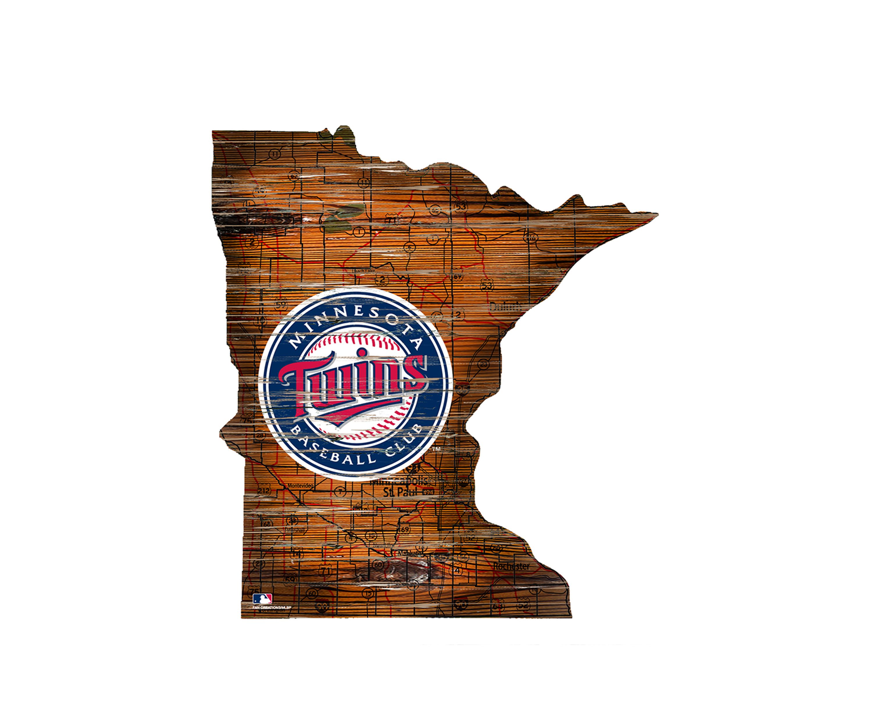 MLB Minnesota Twins 24" Distressed State w/Logo